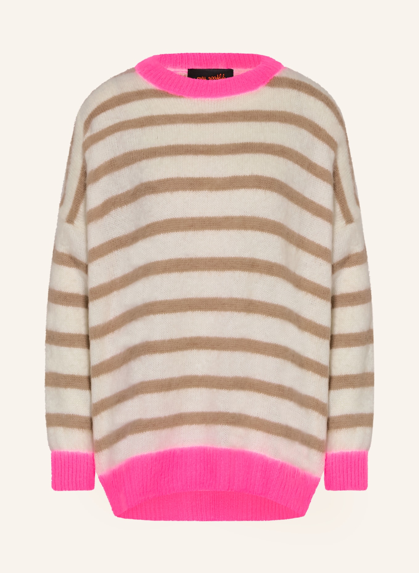 miss goodlife Sweater with alpaca: CREAM / NEON PINK / BEIGE
