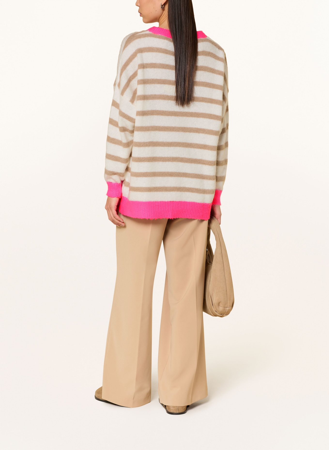 miss goodlife Sweater with alpaca: CREAM / NEON PINK / BEIGE