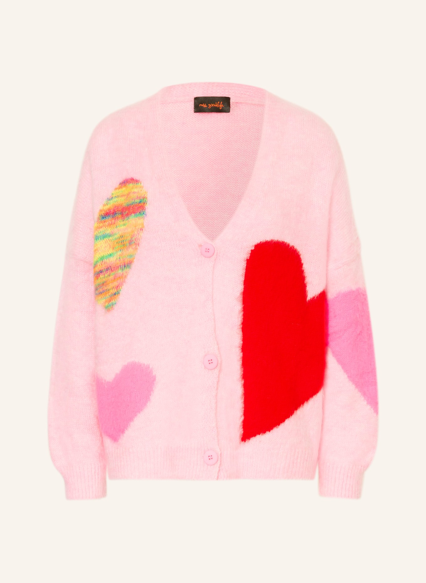 miss goodlife Strickjacke mit Alpaka: HELLROSA / ROT / ORANGE