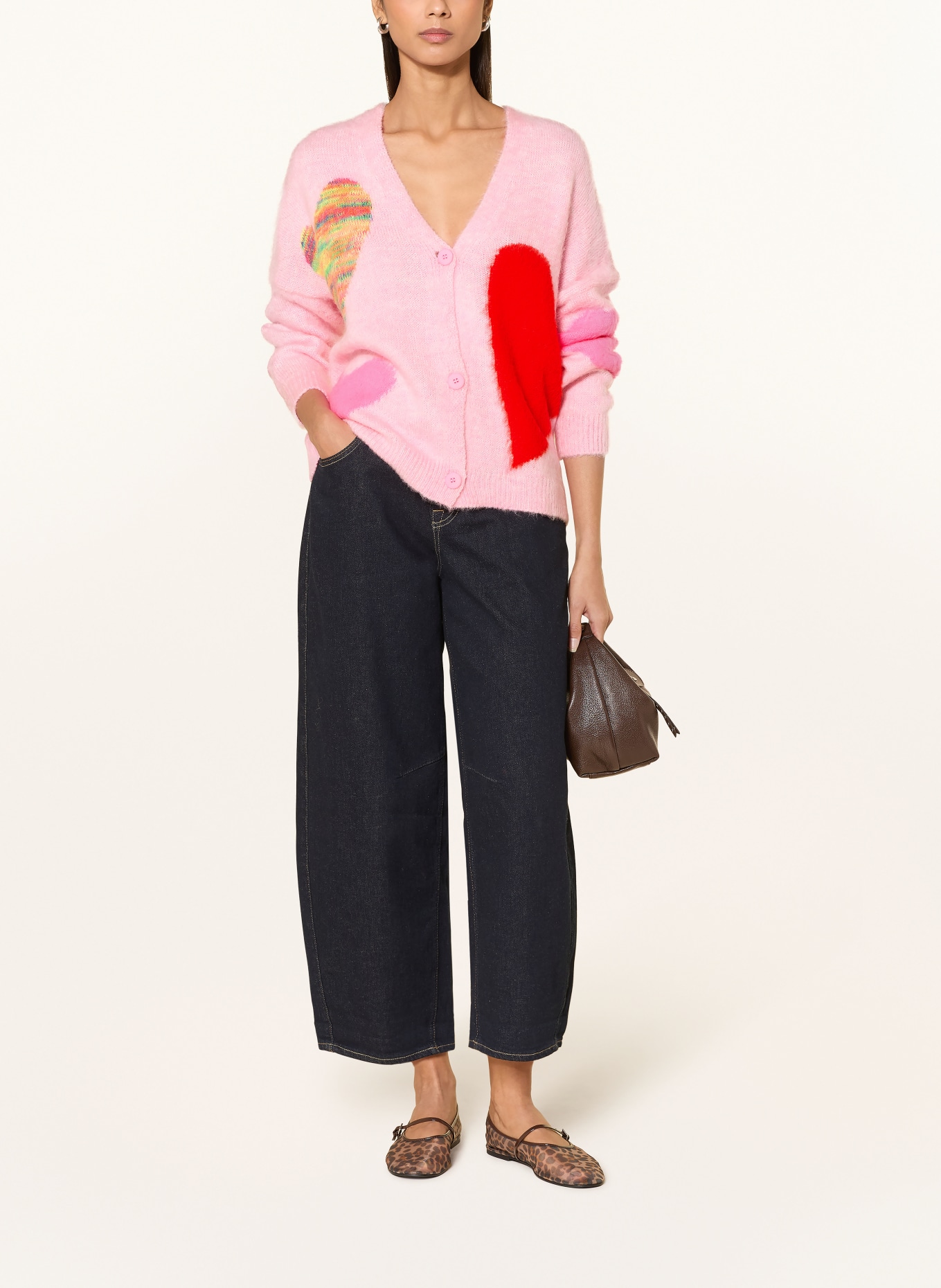 miss goodlife Strickjacke mit Alpaka: HELLROSA / ROT / ORANGE