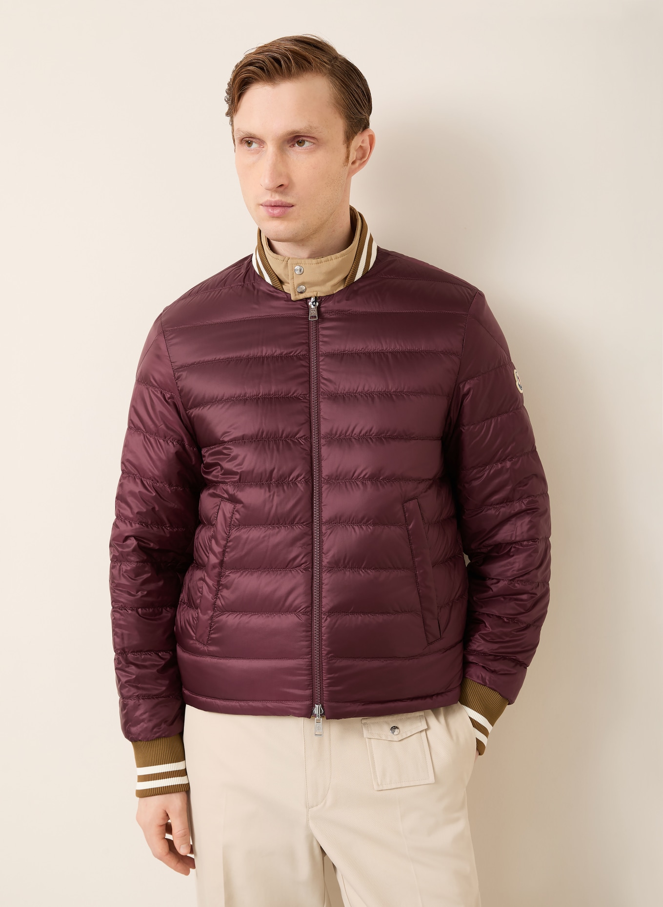 MONCLER PRIEURE reversible down jacket: BEIGE
