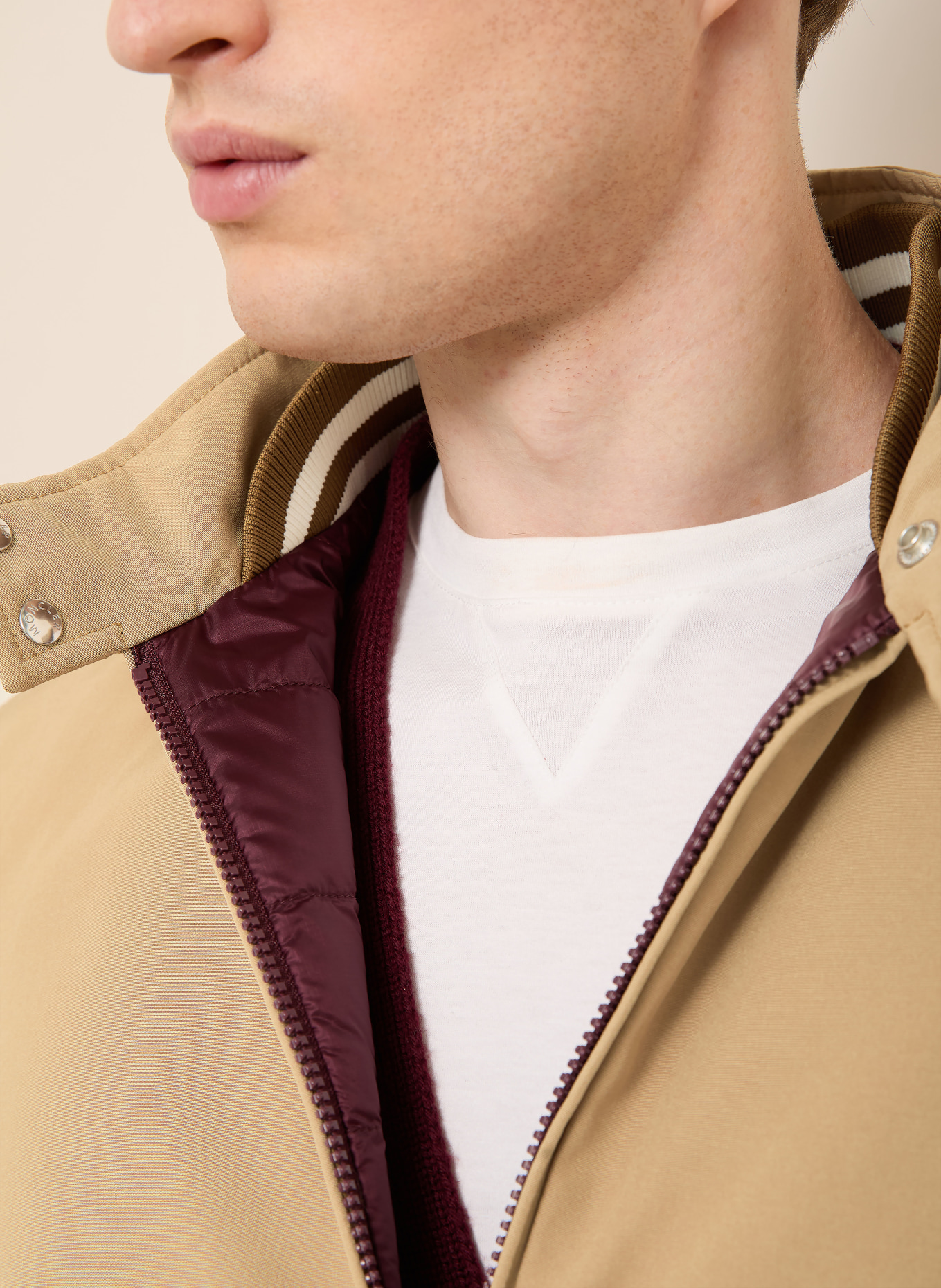 MONCLER PRIEURE reversible down jacket: BEIGE