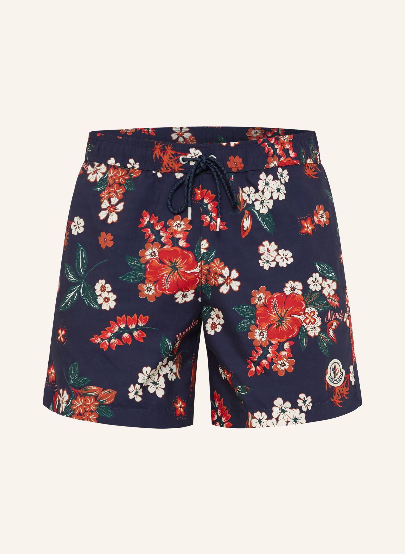 MONCLER swim shorts: DARK BLUE / CREAM / RED