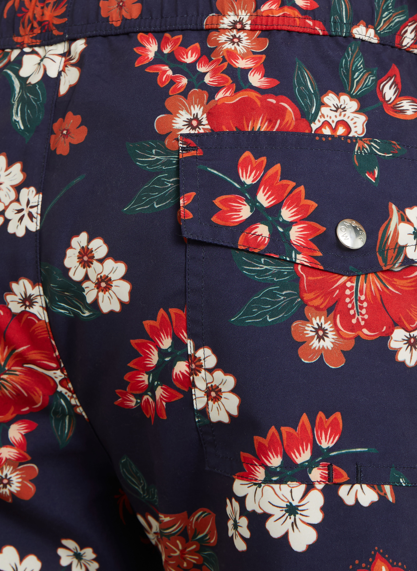 MONCLER swim shorts: DARK BLUE / CREAM / RED