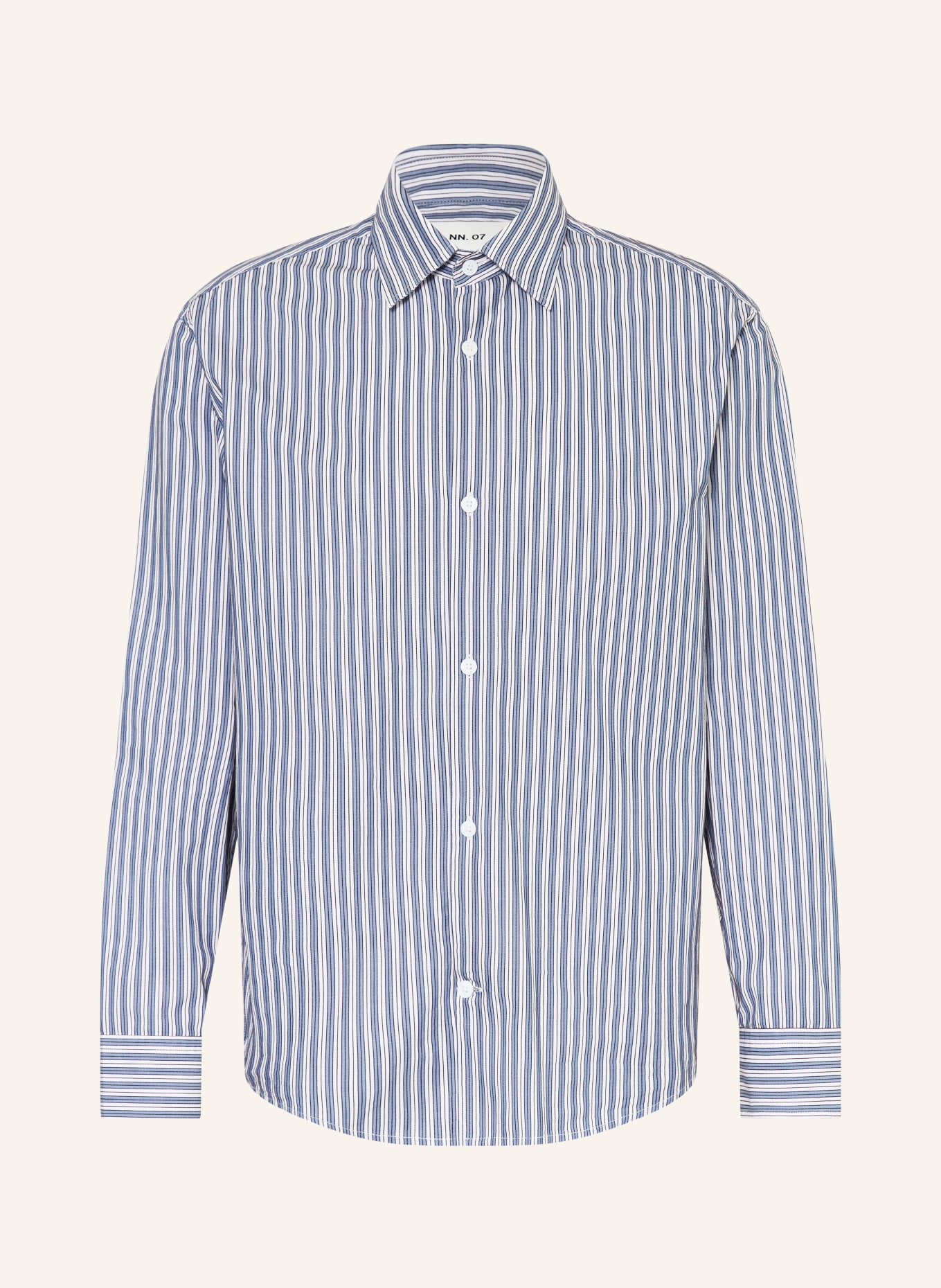 NN.07 Hemd FREDDY Slim Fit: HELLBLAU / WEISS / SCHWARZ