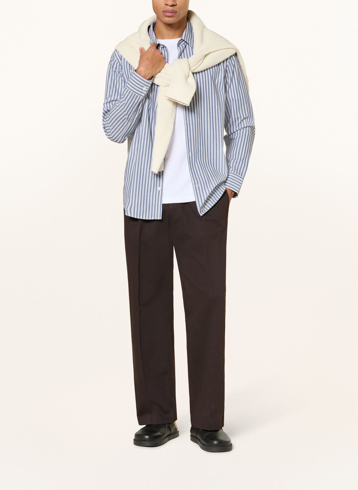 NN.07 Hemd FREDDY Slim Fit: HELLBLAU / WEISS / SCHWARZ