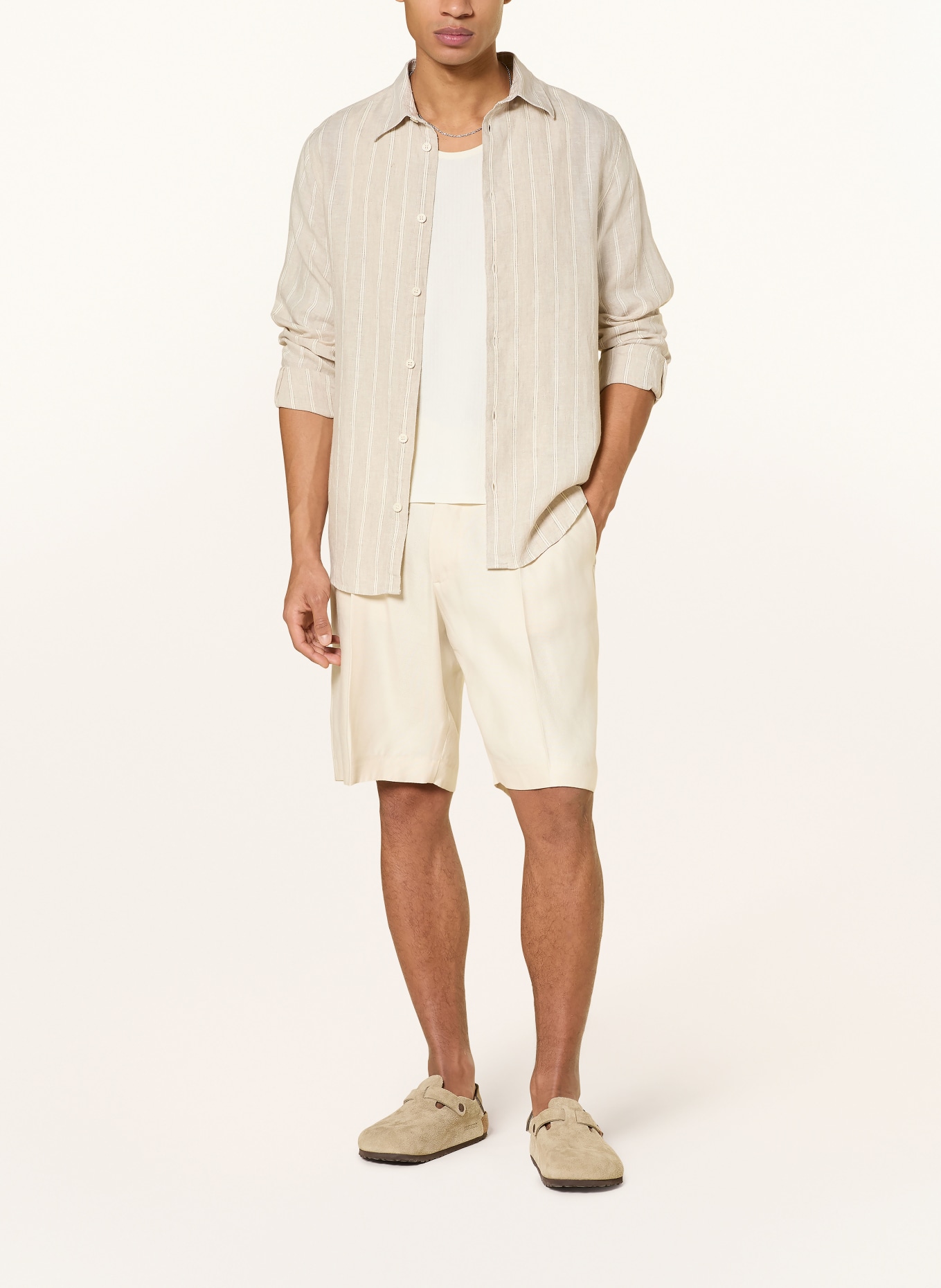 NN.07 Hemd ENZO Regular Fit: BEIGE / BRAUN / CREME