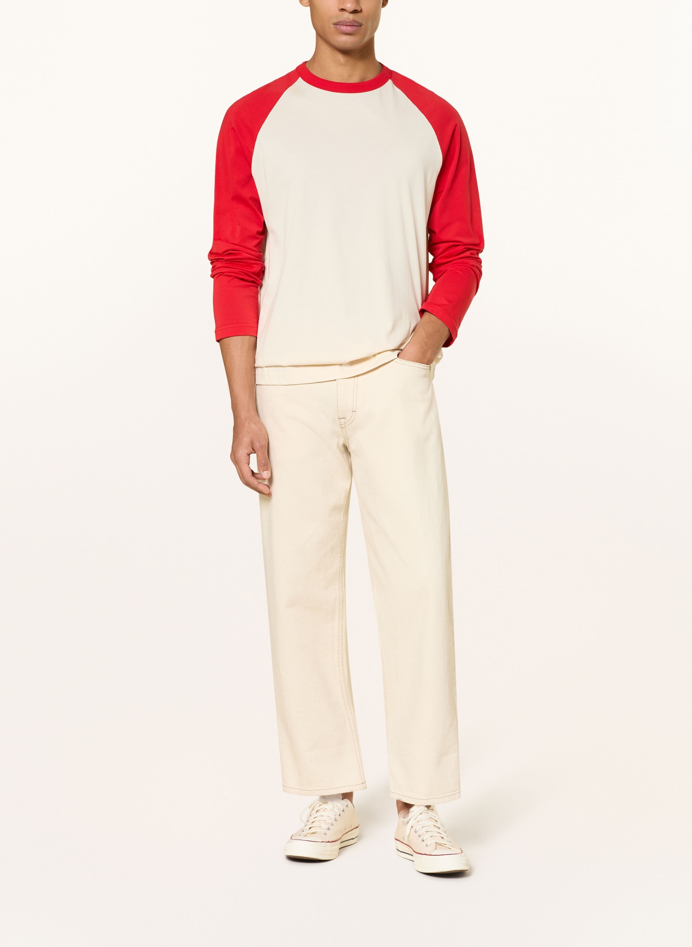 NN.07 Longsleeve REGIE: BEIGE / ROT