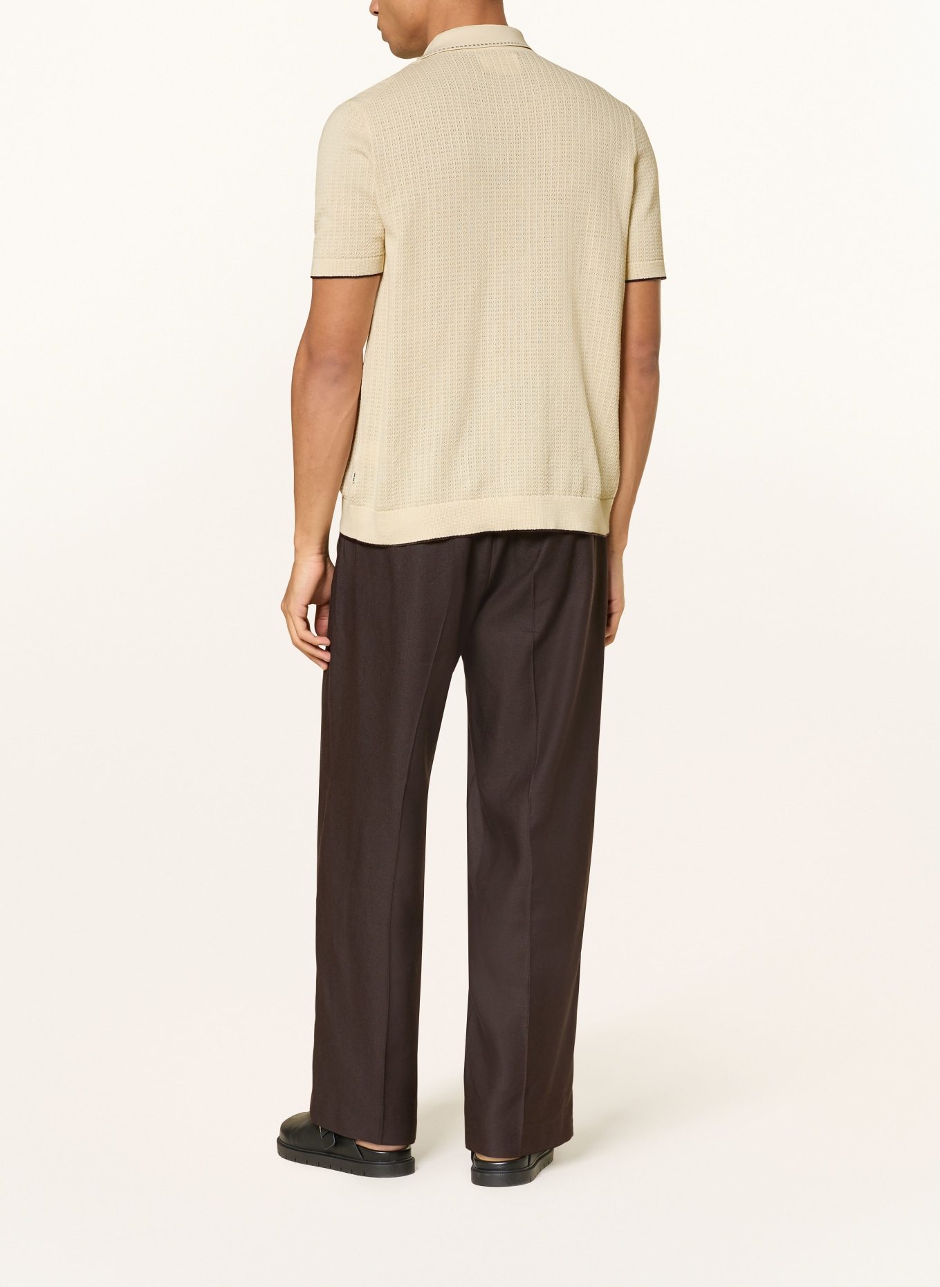 NN.07 Strickhemd NALO Regular Fit: ECRU / SCHWARZ