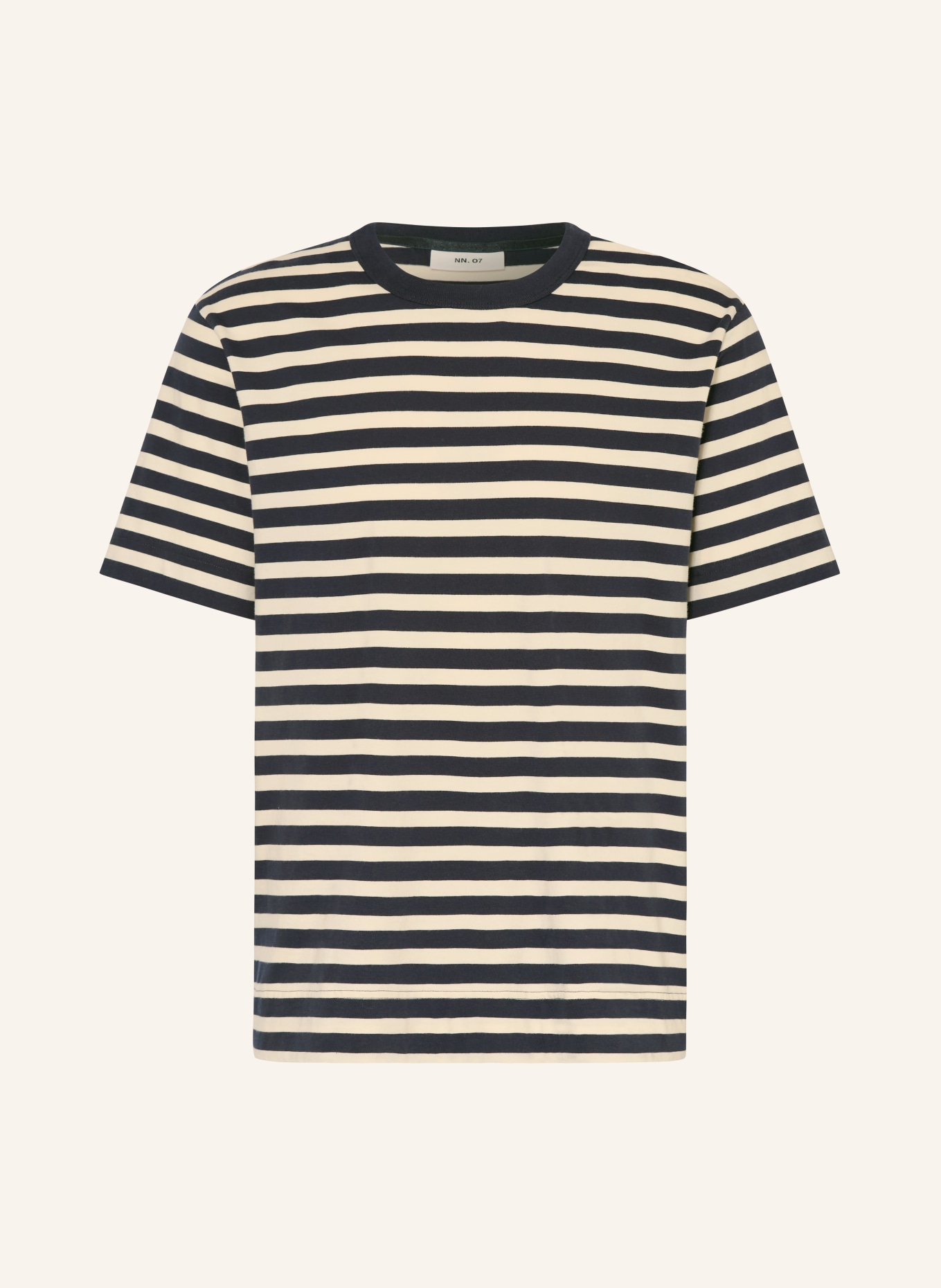 NN.07 T-Shirt PEDRO: CREME / SCHWARZ