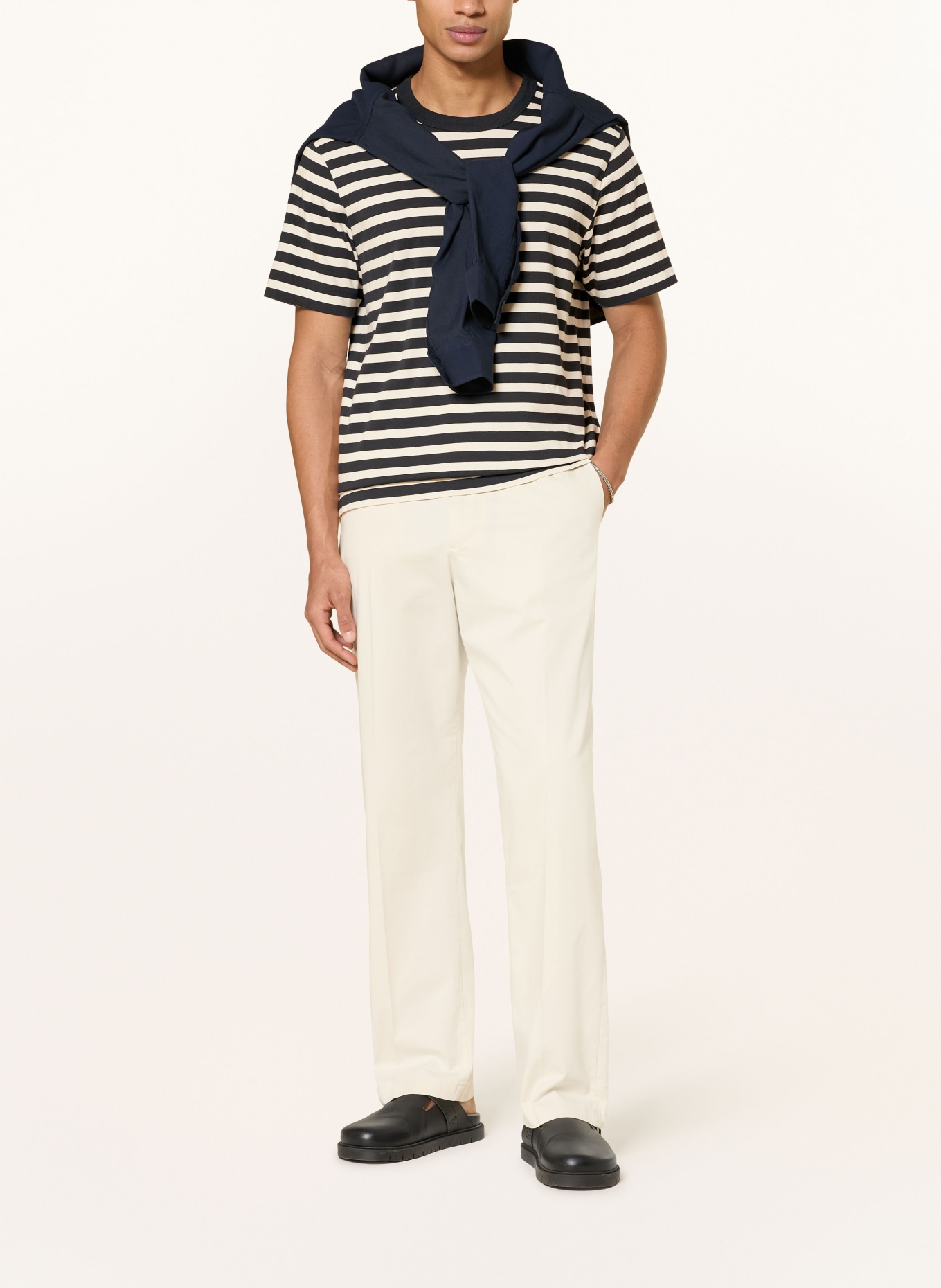 NN.07 T-Shirt PEDRO: CREME / SCHWARZ