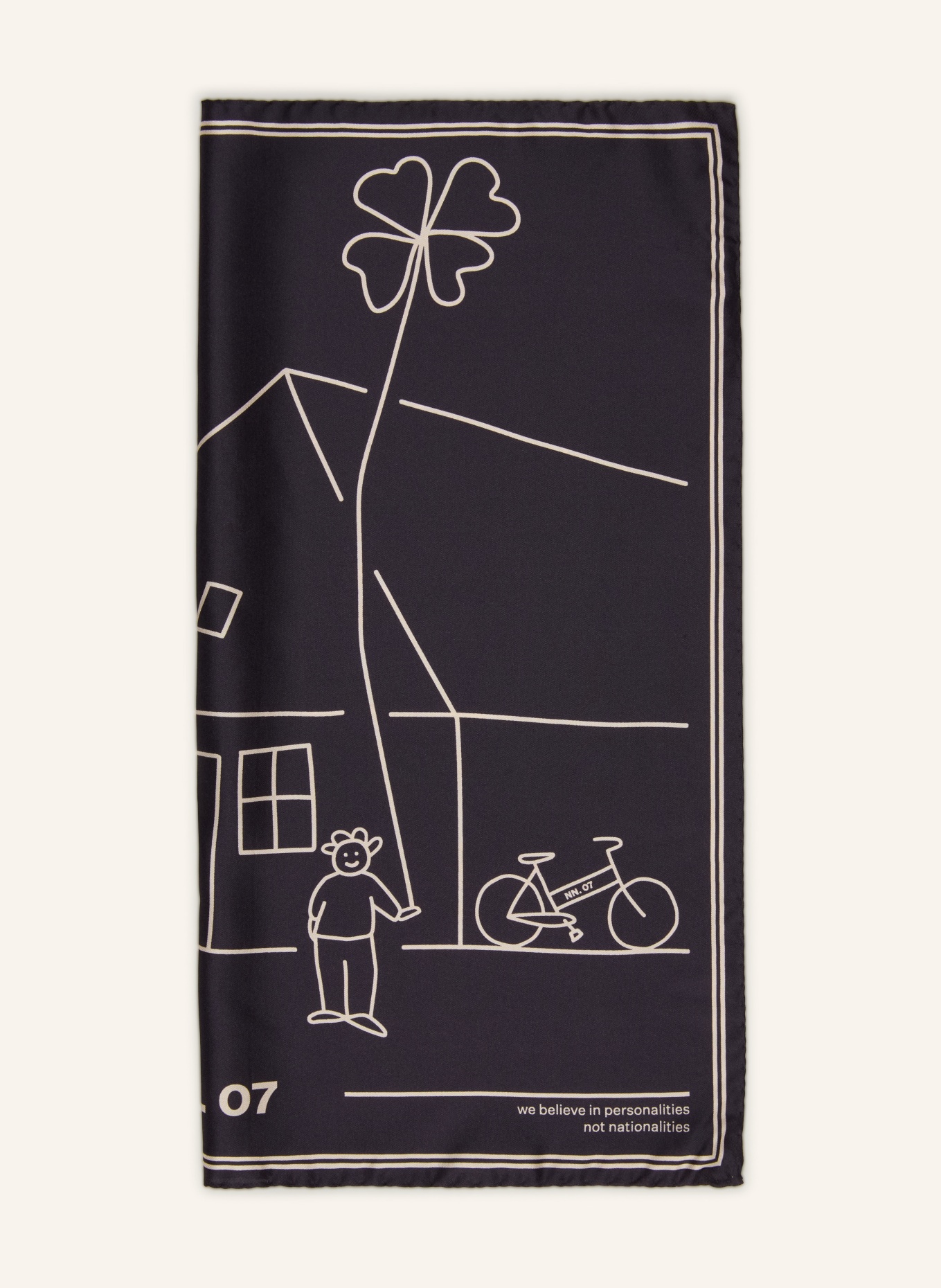 NN.07 Seidentuch: SCHWARZ / BEIGE