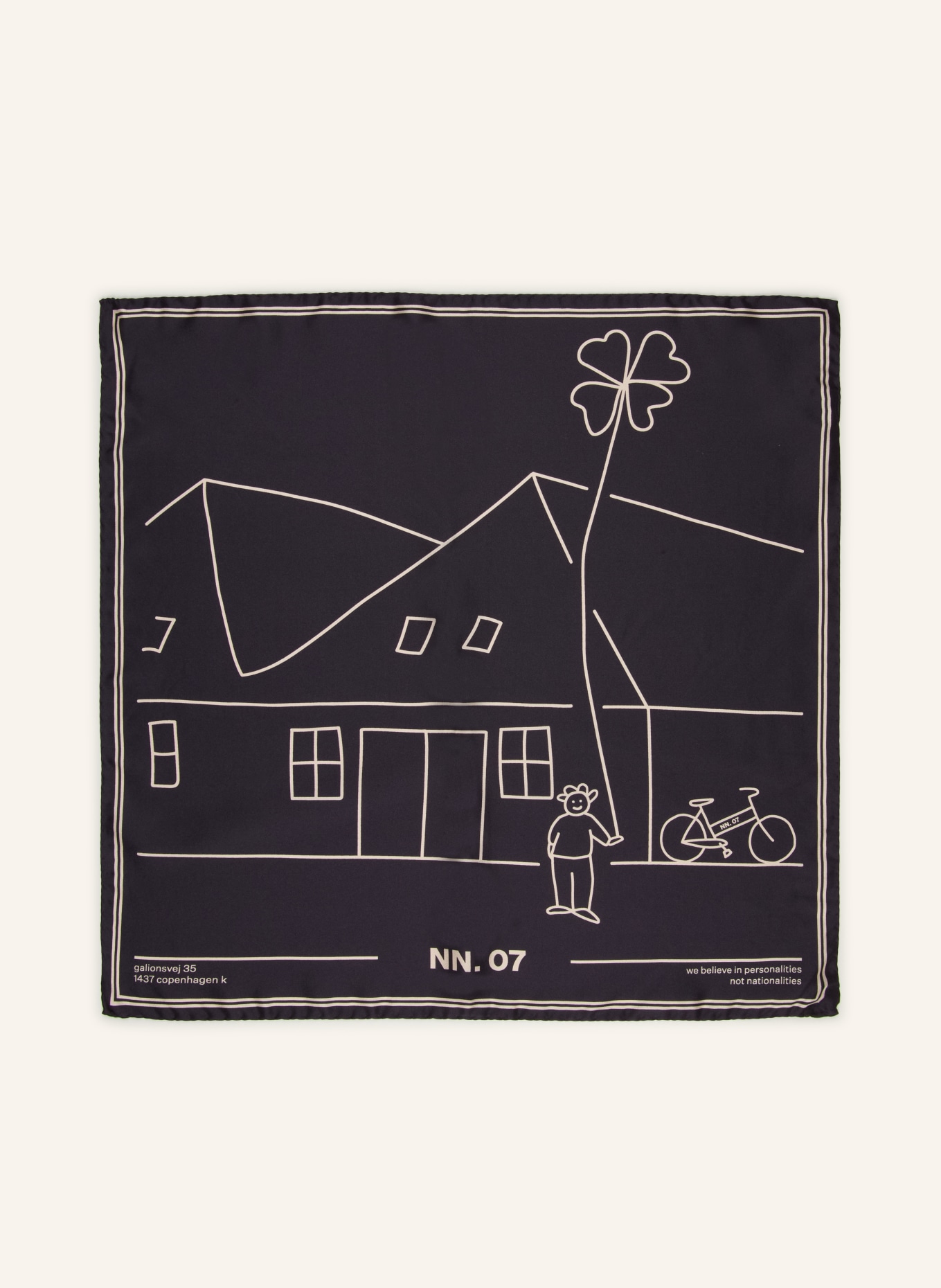 NN.07 Seidentuch: SCHWARZ / BEIGE