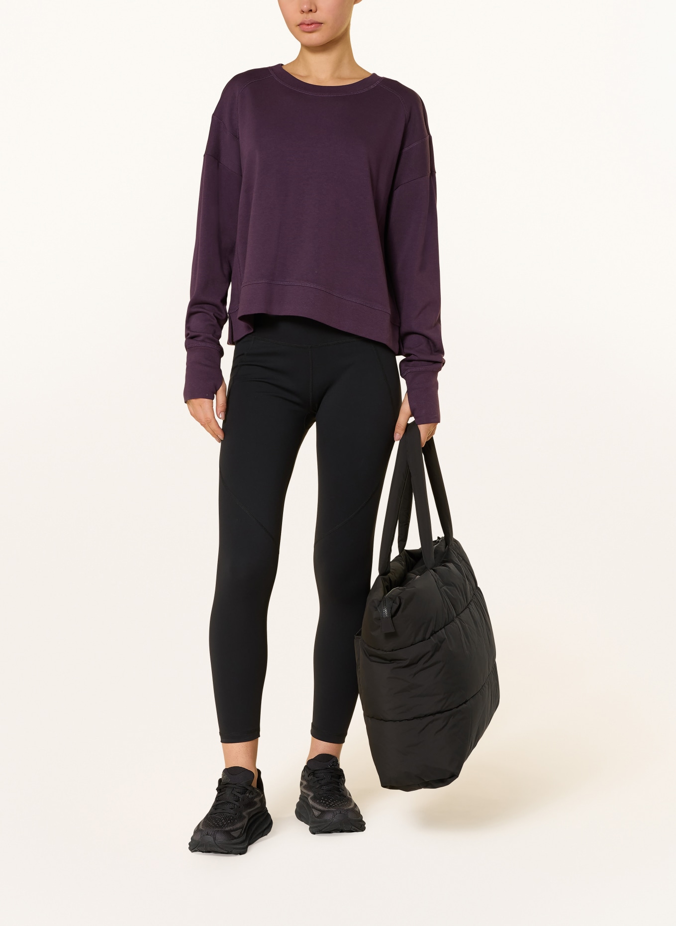 Sweaty Betty Lounge-Sweatshirt AFTER CLASS: DUNKELLILA