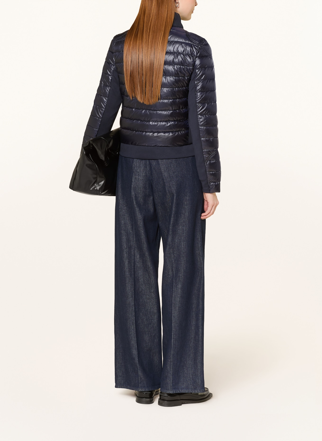 monari Steppjacke im Materialmix mit Schmucksteinen: DUNKELBLAU