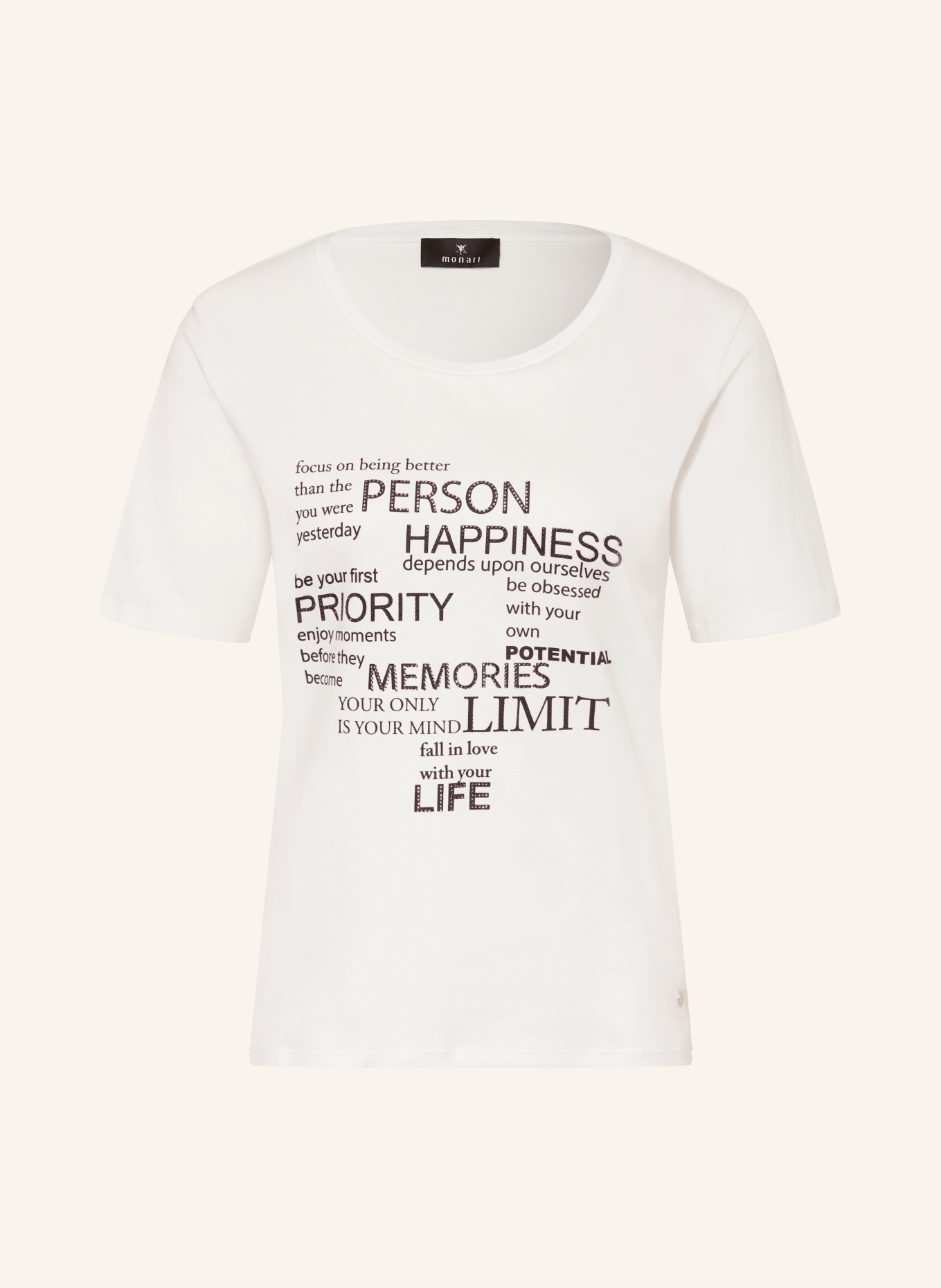 monari T-shirt with gemstones: WHITE