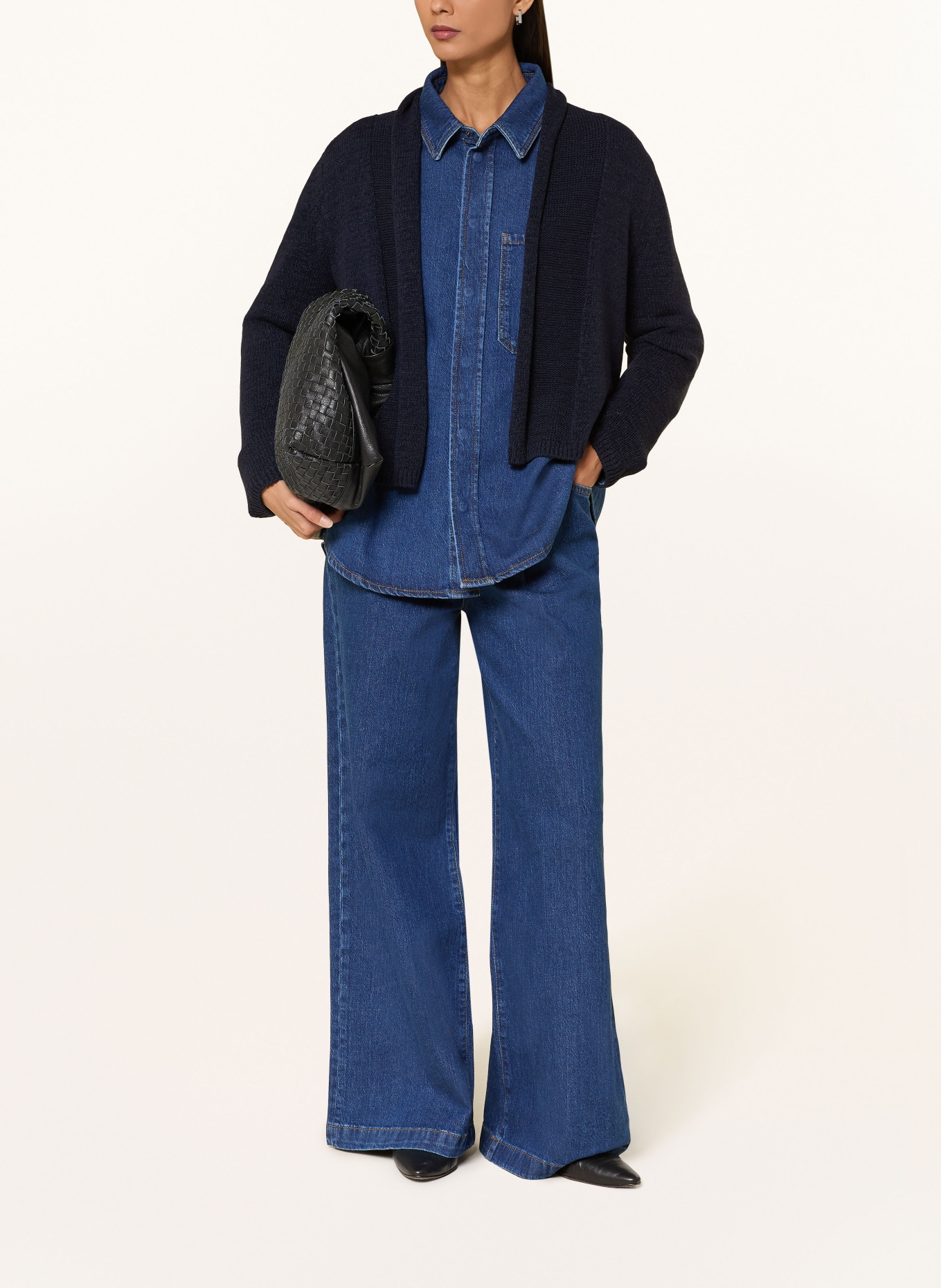 monari Strickhülle mit Pailletten: DUNKELBLAU