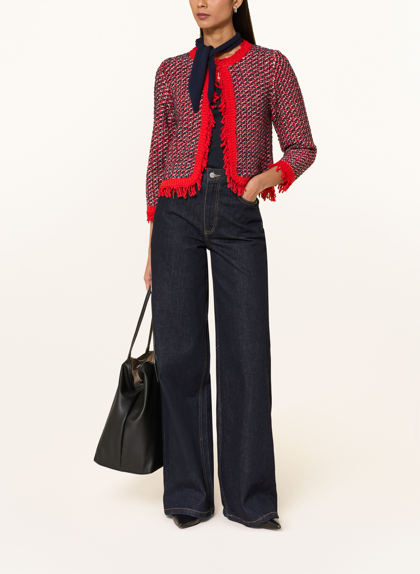 monari Strickjacke: ROT / DUNKELBLAU / WEISS