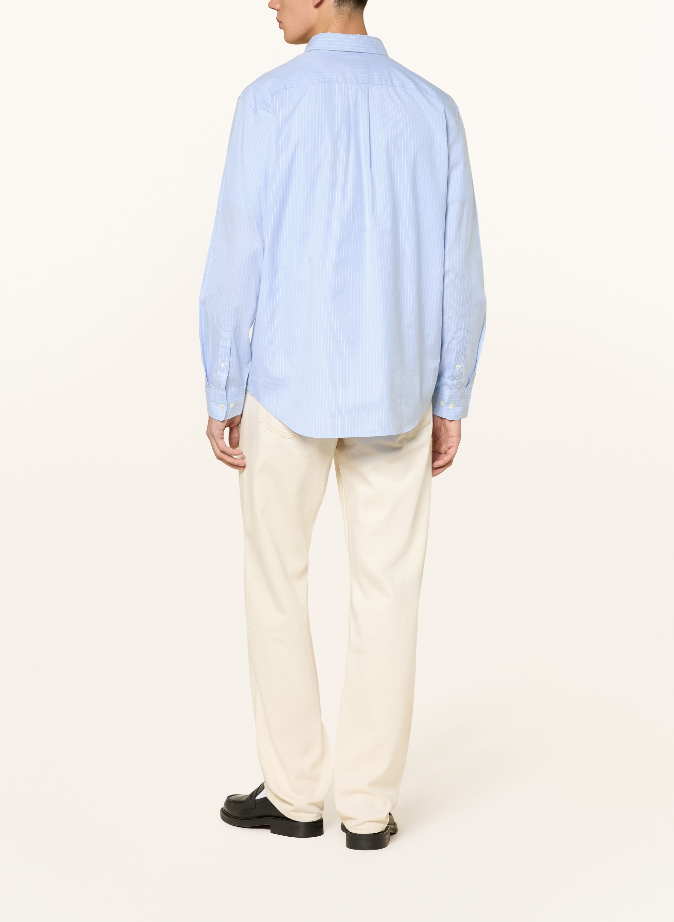 ARKET BALMAR Relaxed Fit Shirt: LIGHT BLUE / WHITE