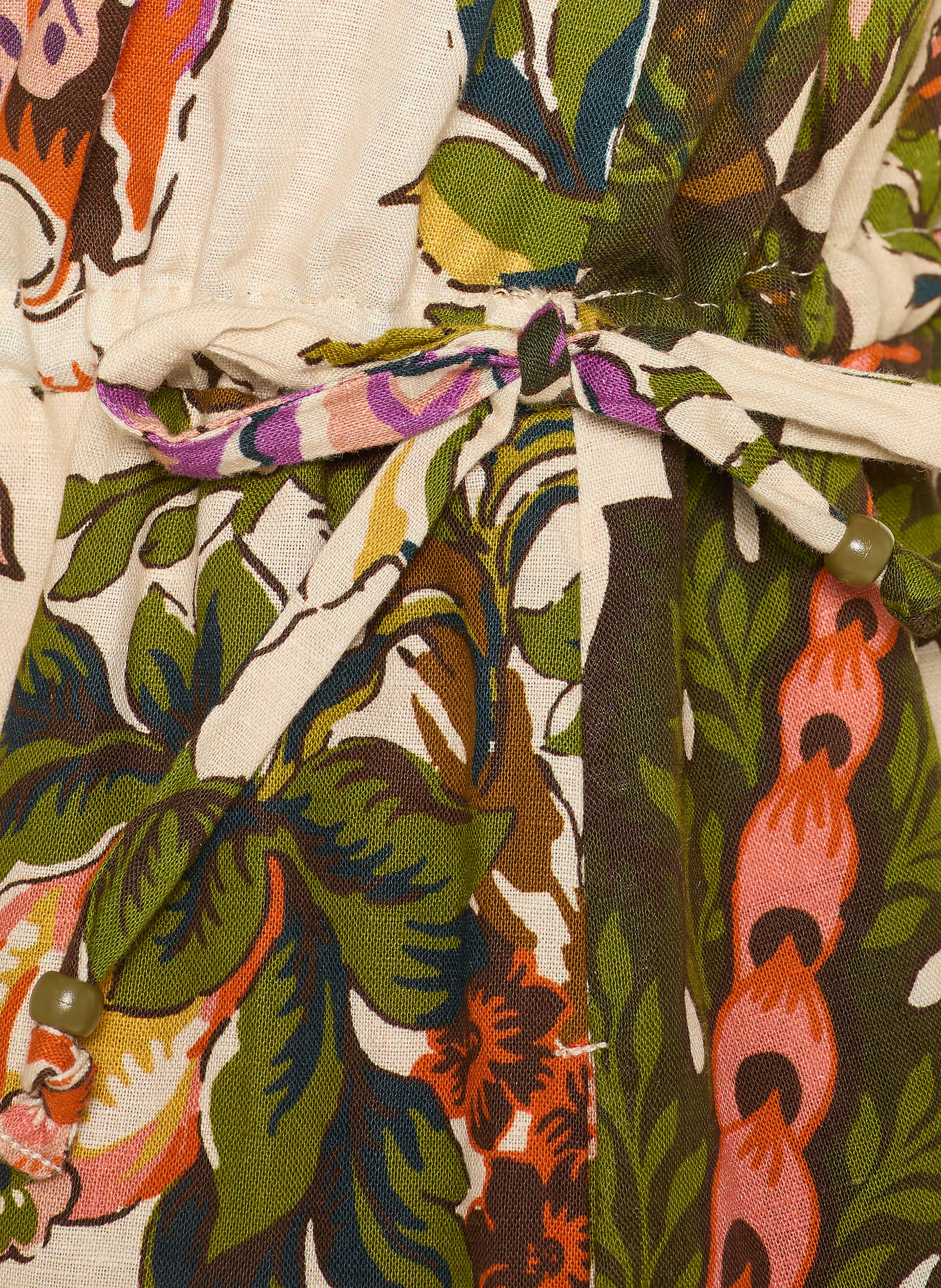 lilienfels Kleid mit Leinen und Rüschen: ROT / LILA / GRÜN