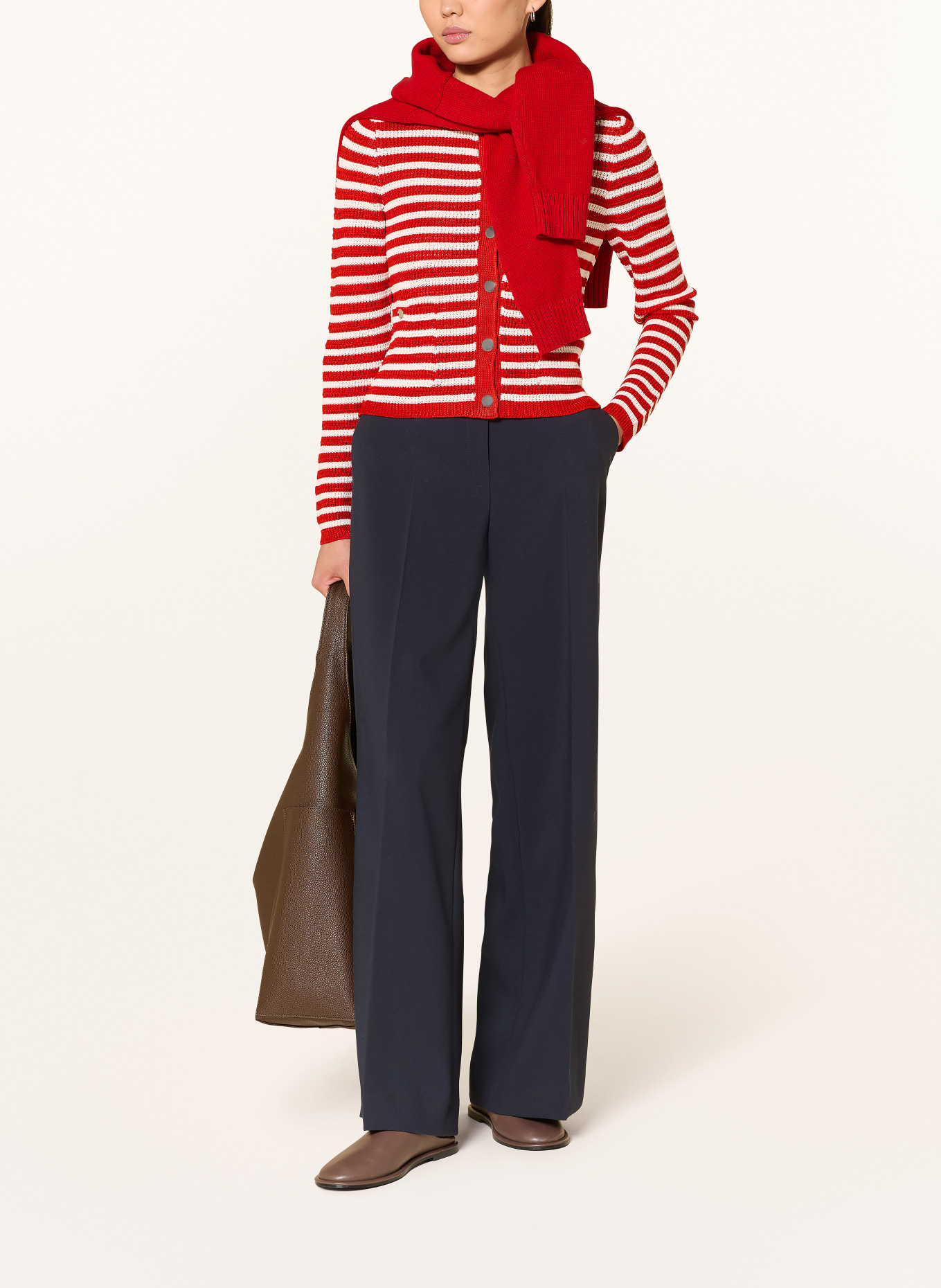 monari Strickjacke: ROT / WEISS