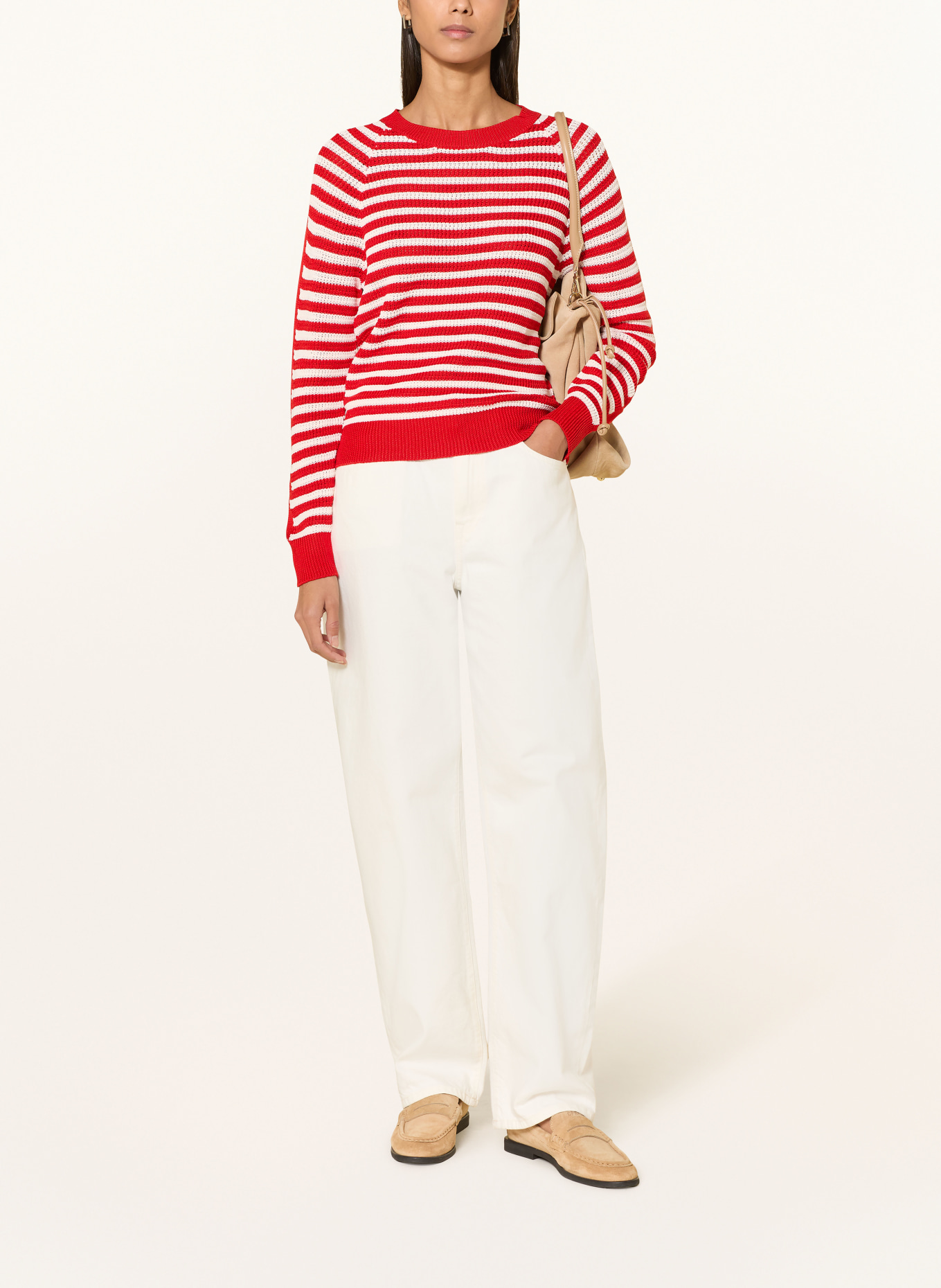 monari Pullover: ROT / WEISS