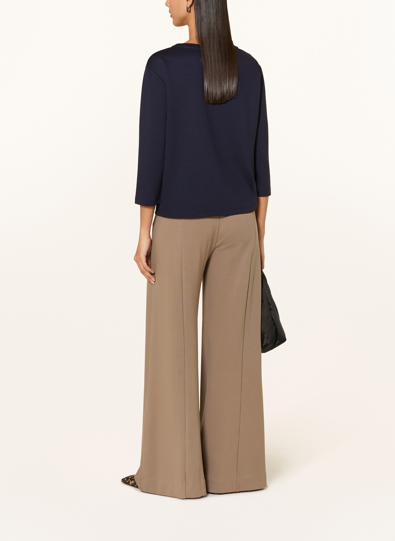 monari Long-sleeved shirt with 3/4 sleeves and gemstones: DARK BLUE