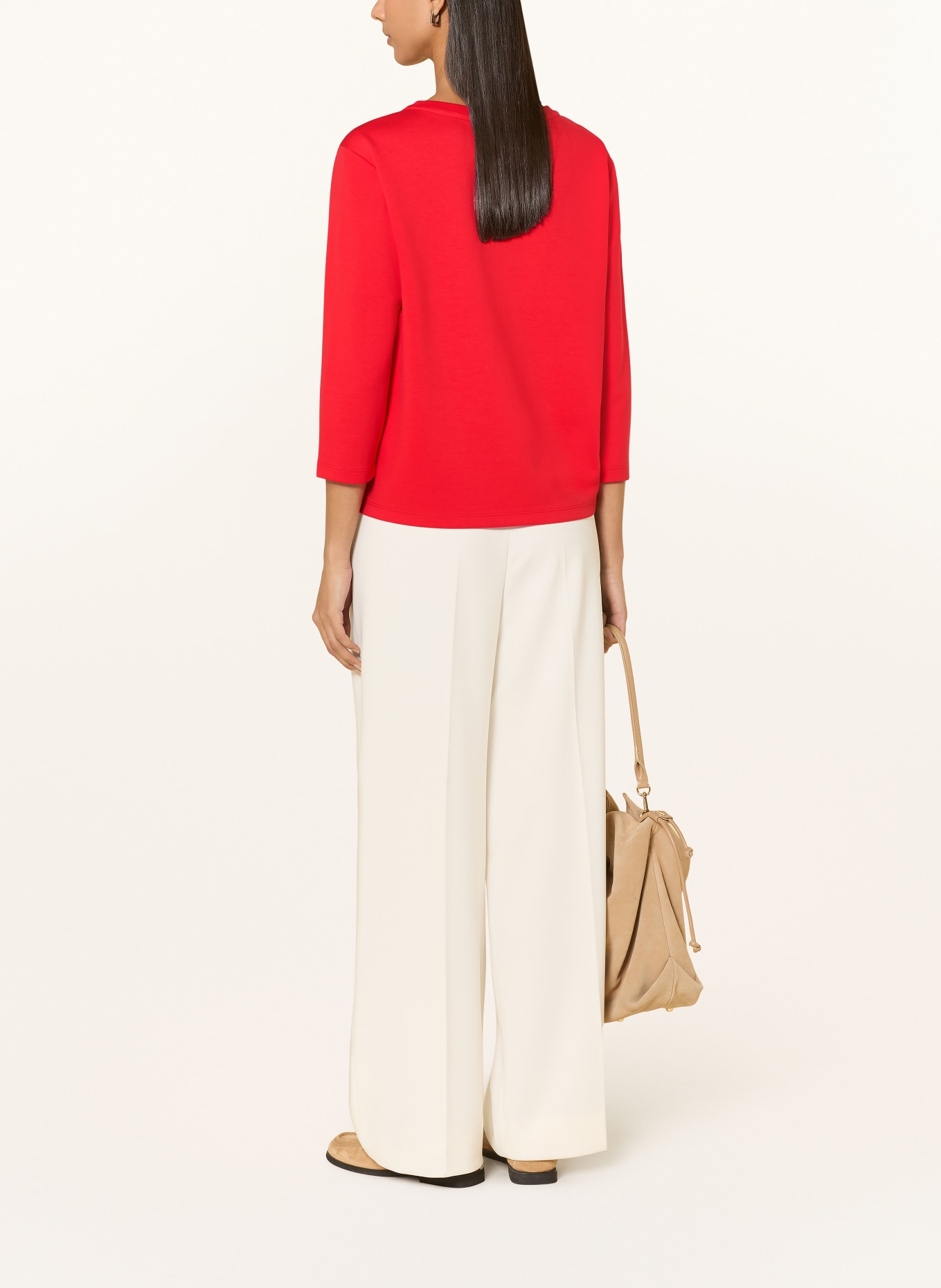 monari Long-sleeved shirt with 3/4 sleeves and gemstones: RED