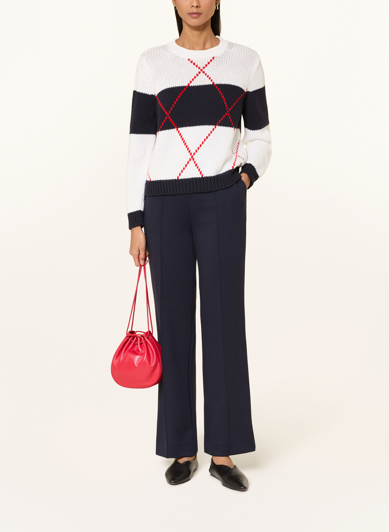 monari Pullover: DUNKELBLAU / ROT / WEISS