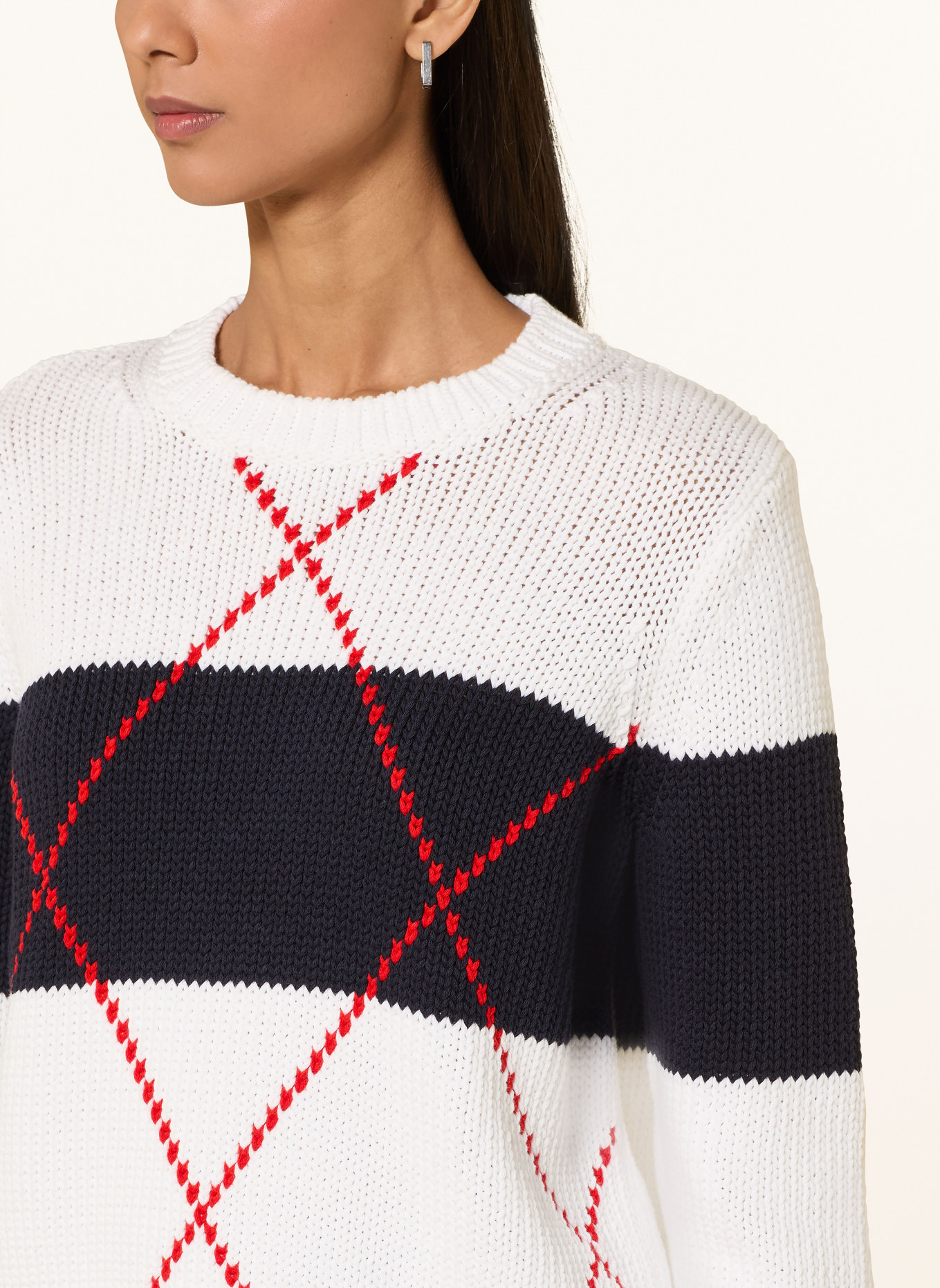 monari Pullover: DUNKELBLAU / ROT / WEISS