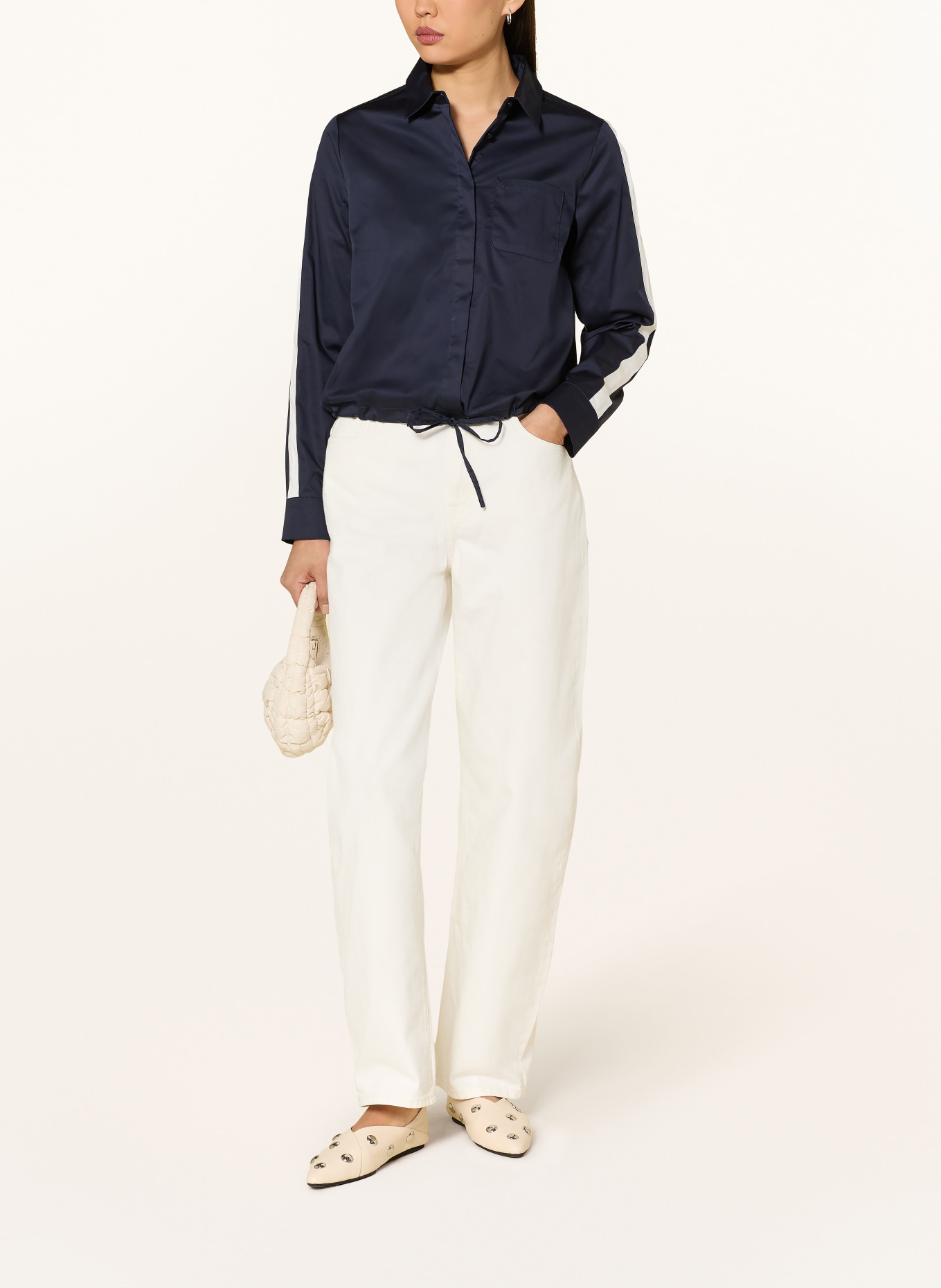 monari Hemdbluse: DUNKELBLAU / WEISS