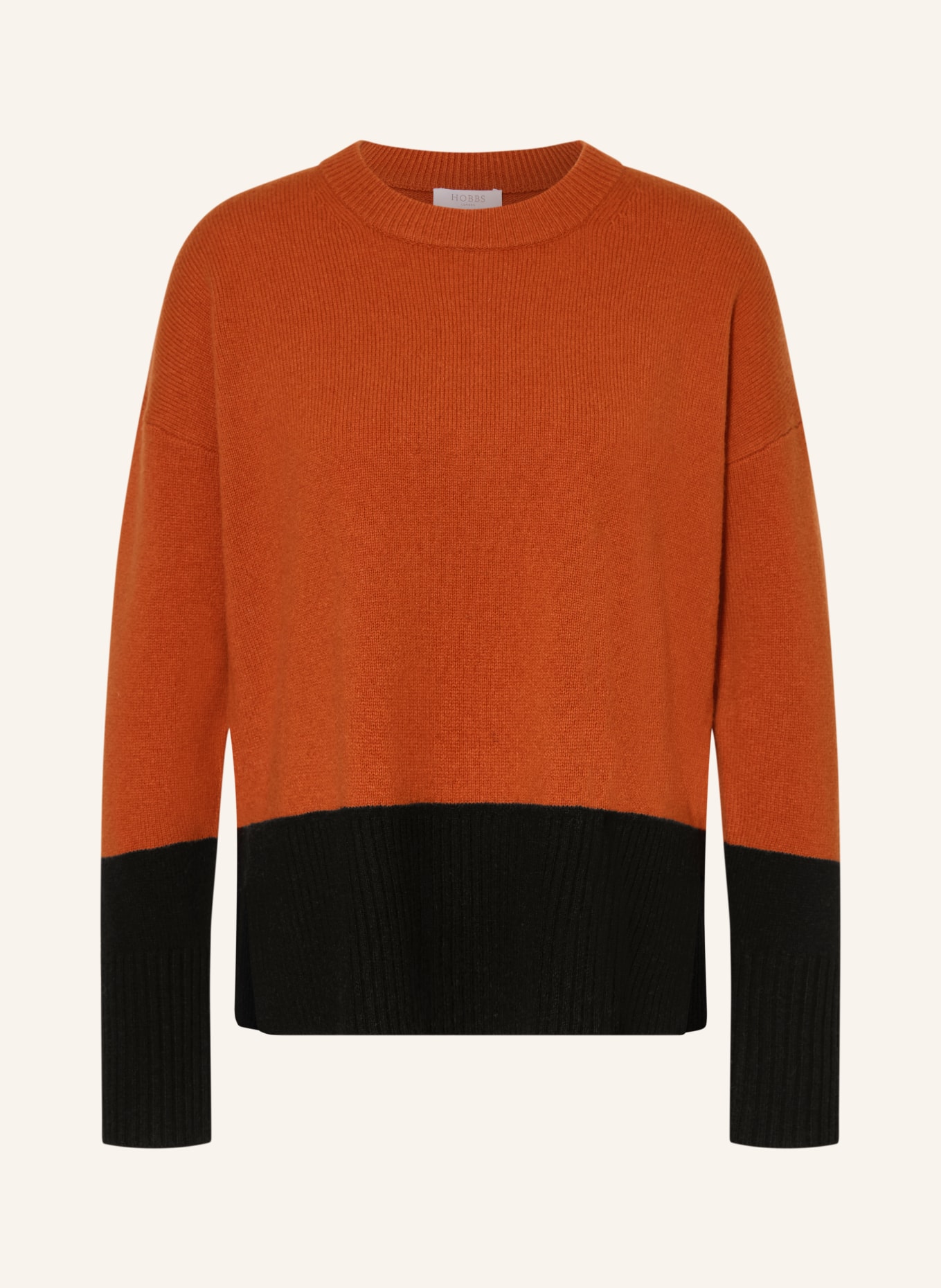 HOBBS Sweter BONNIE z wełny merynosowej: CIEMNOPOMARAŃCZOWY / CZARNY