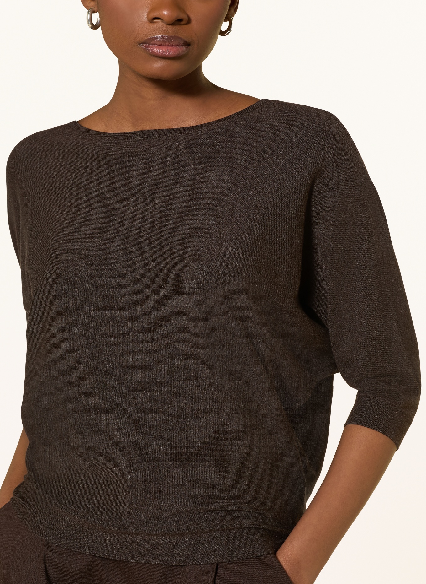 Phase Eight Pullover CRISTINE mit 3/4-Arm: DUNKELBRAUN