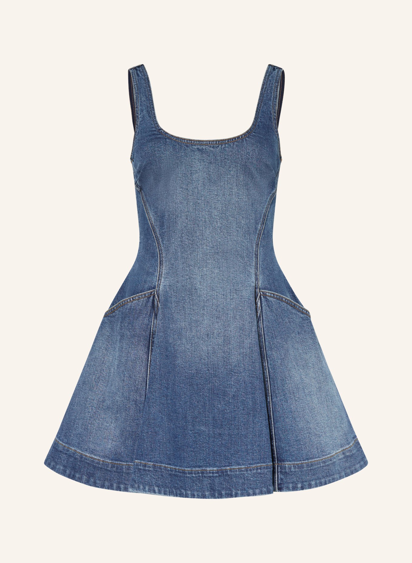 self-portrait robe en jean: BLEU