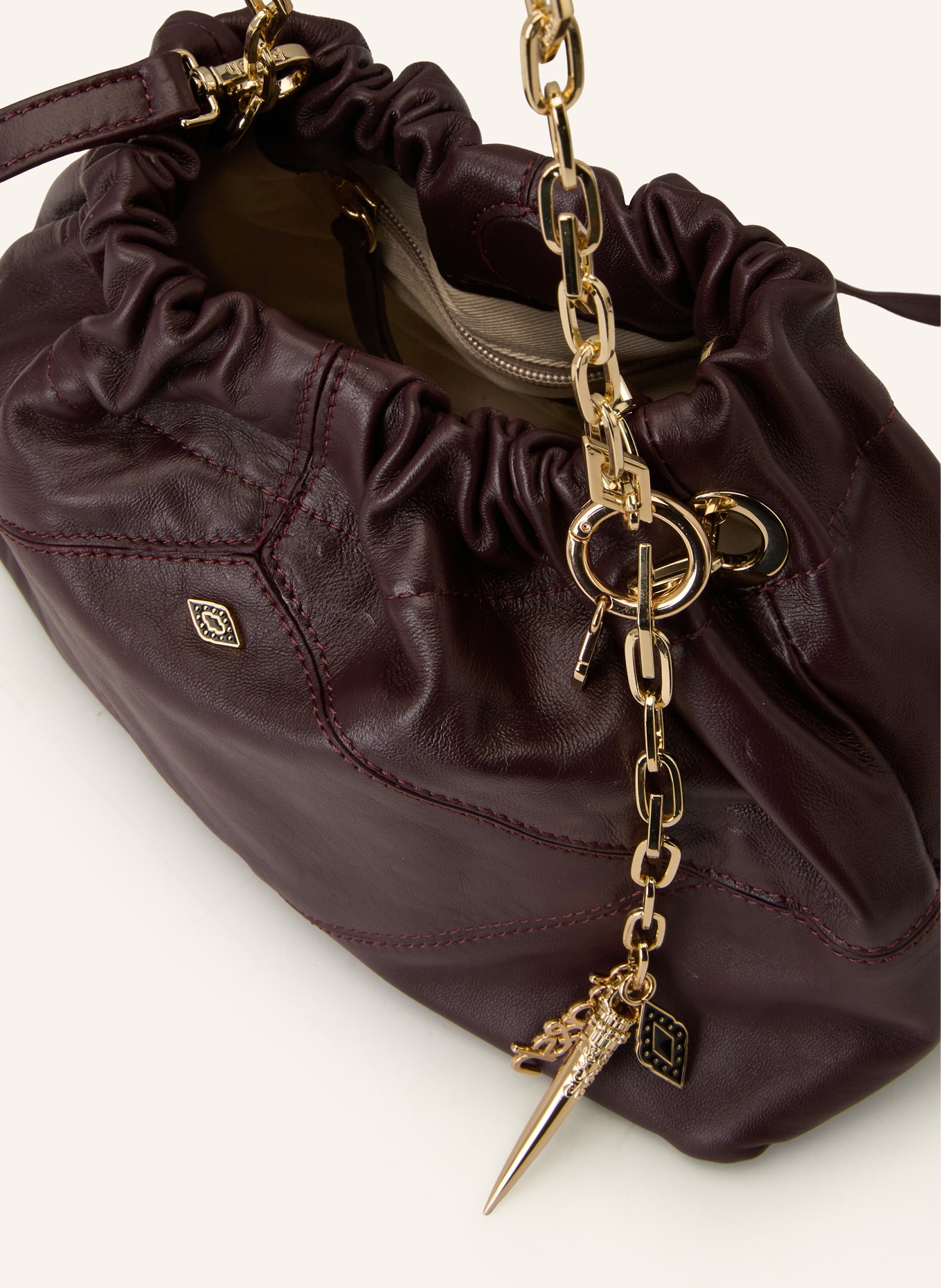 ba&sh Kabelka JUNE MINI: TMAVĚ ČERVENÁ