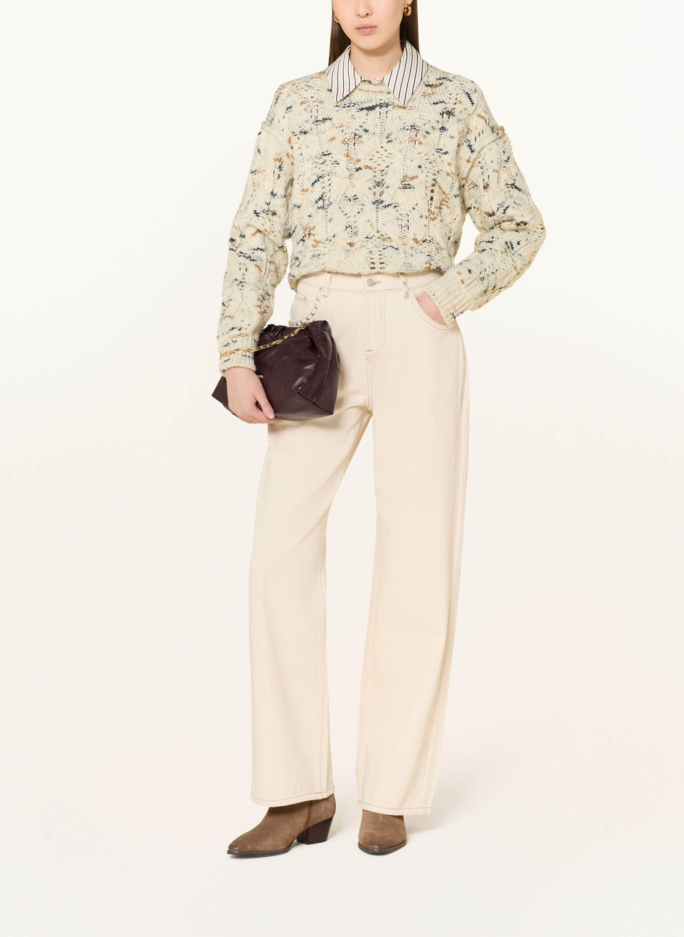 ba&sh Kabelka JUNE MINI: TMAVĚ ČERVENÁ