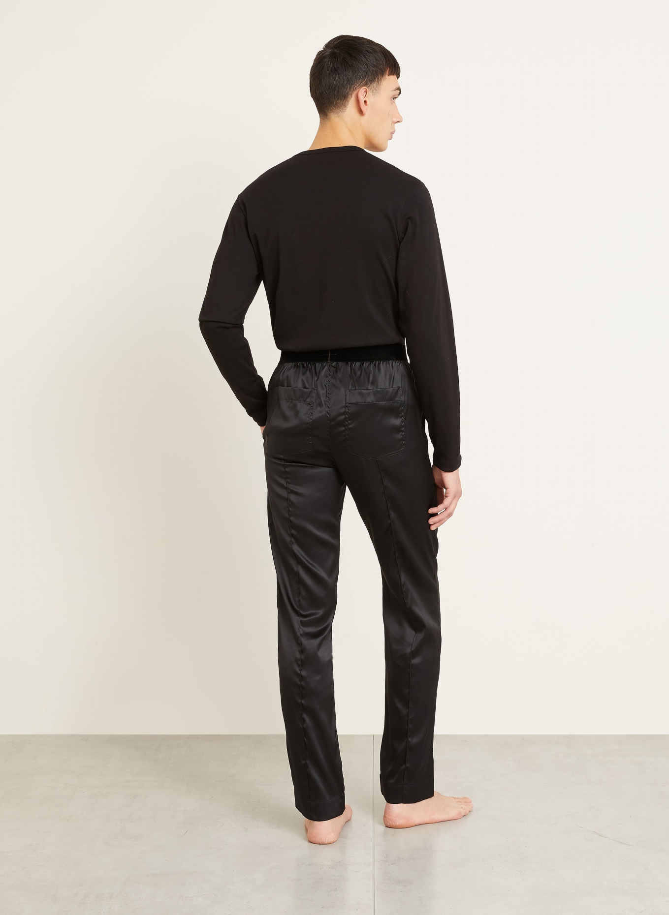 TOM FORD Silk pajama pants: BLACK / GRAY