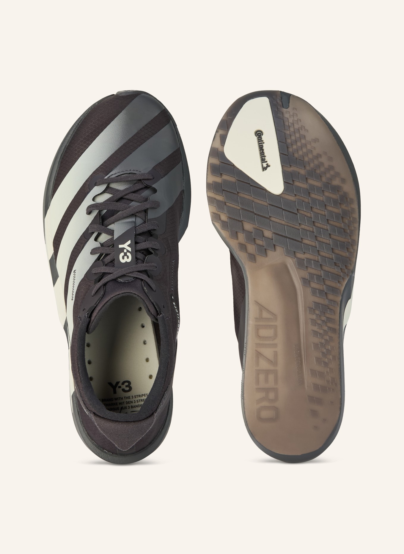 Y-3 Y-3 ADIOS 9 running shoes: BLACK / ECRU