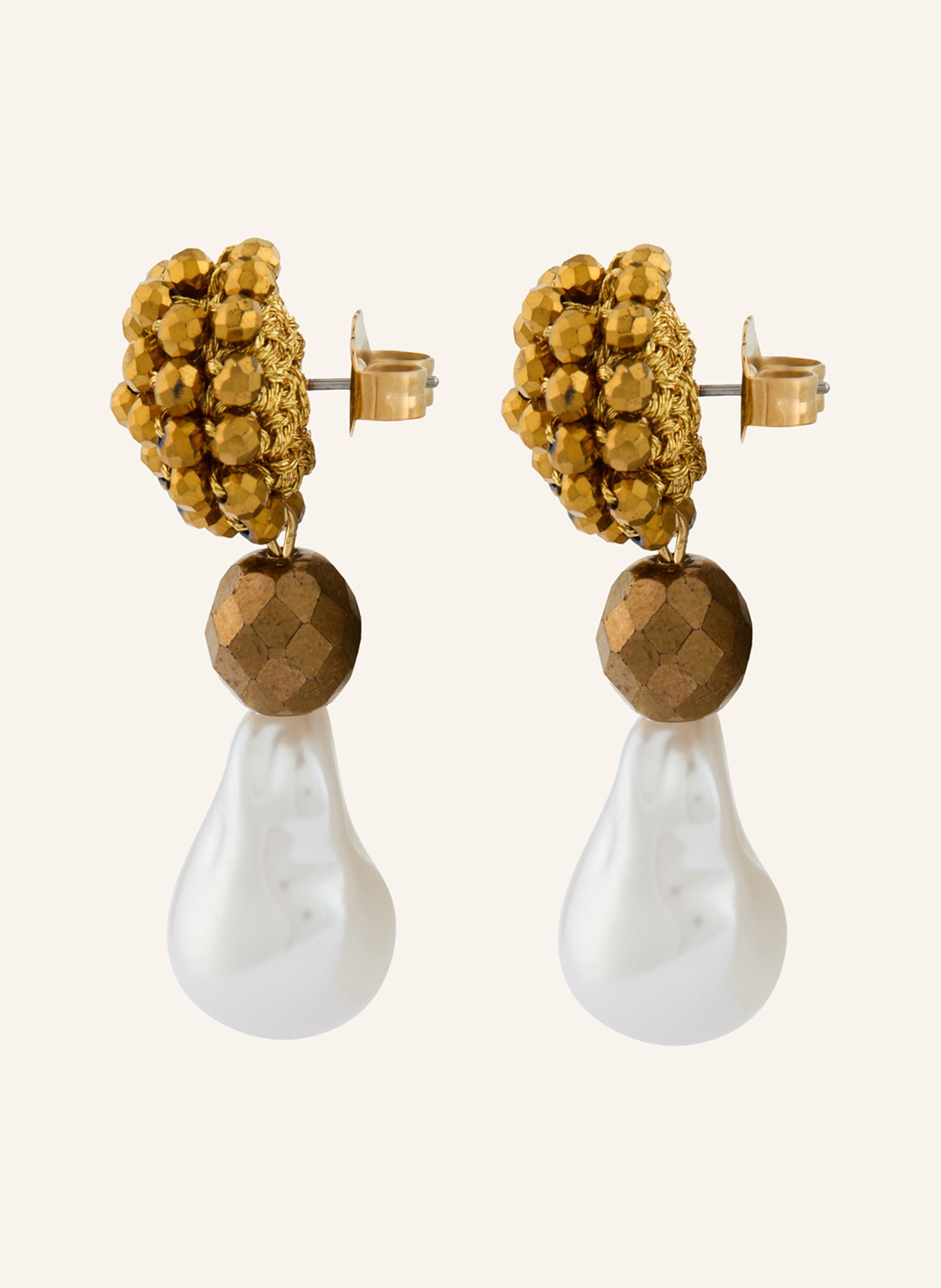 Seenberg kolczyki: ZŁOTY / BIAŁY