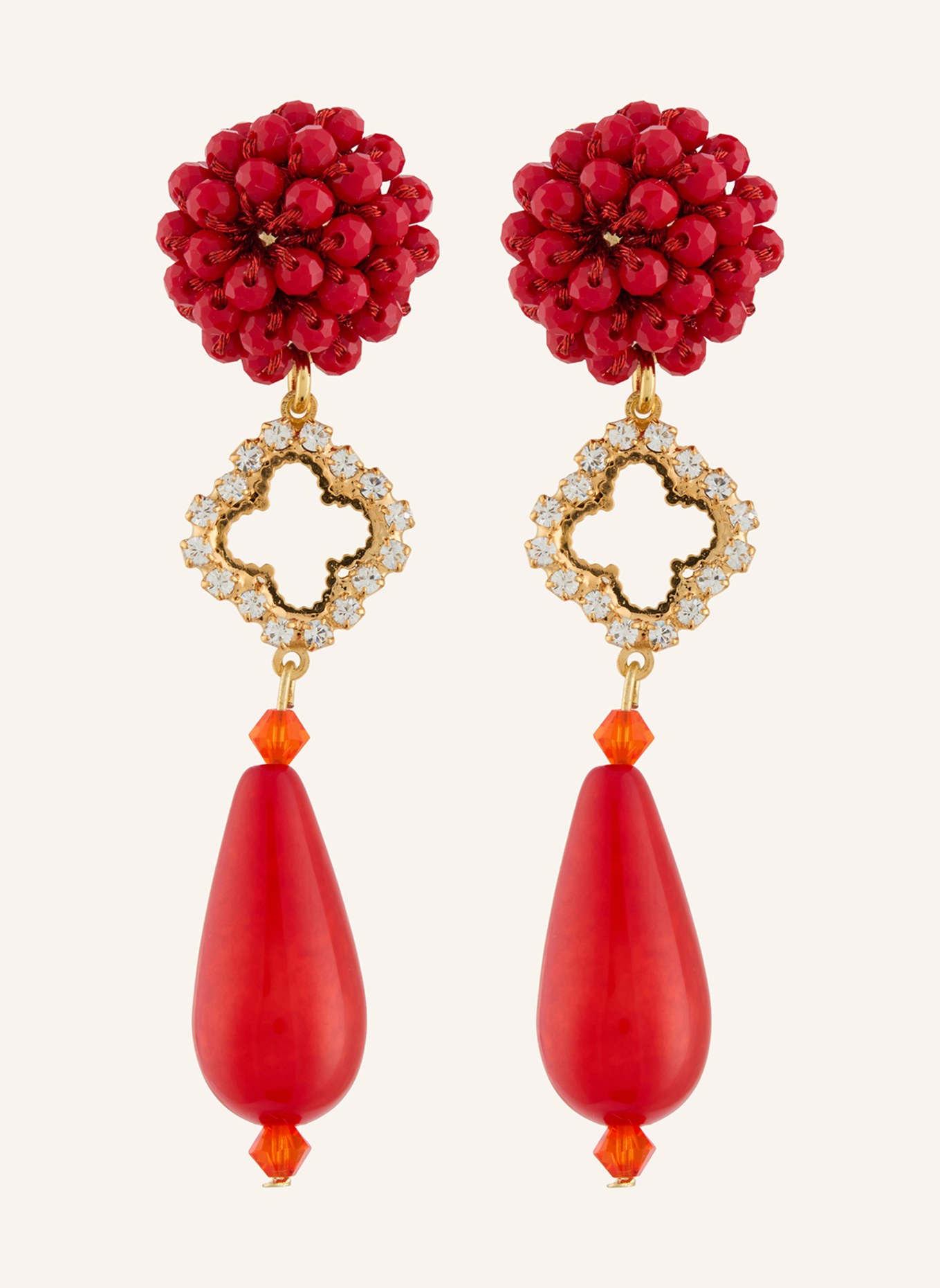 Seenberg kolczyki: CZERWONY / ZŁOTY / BIAŁY