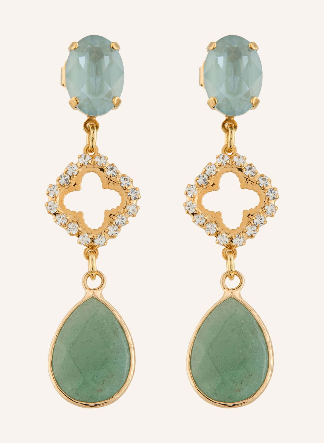 Seenberg kolczyki: ZŁOTY / MIĘTOWY