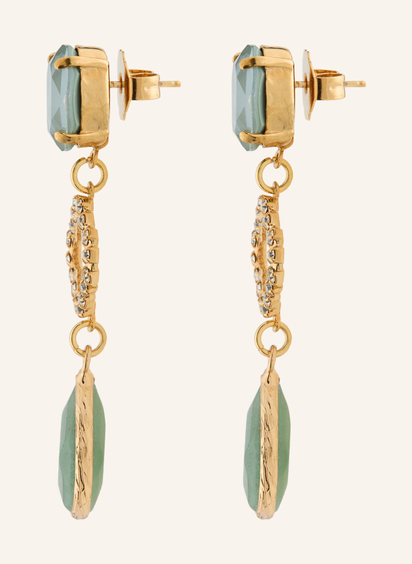 Seenberg kolczyki: ZŁOTY / MIĘTOWY