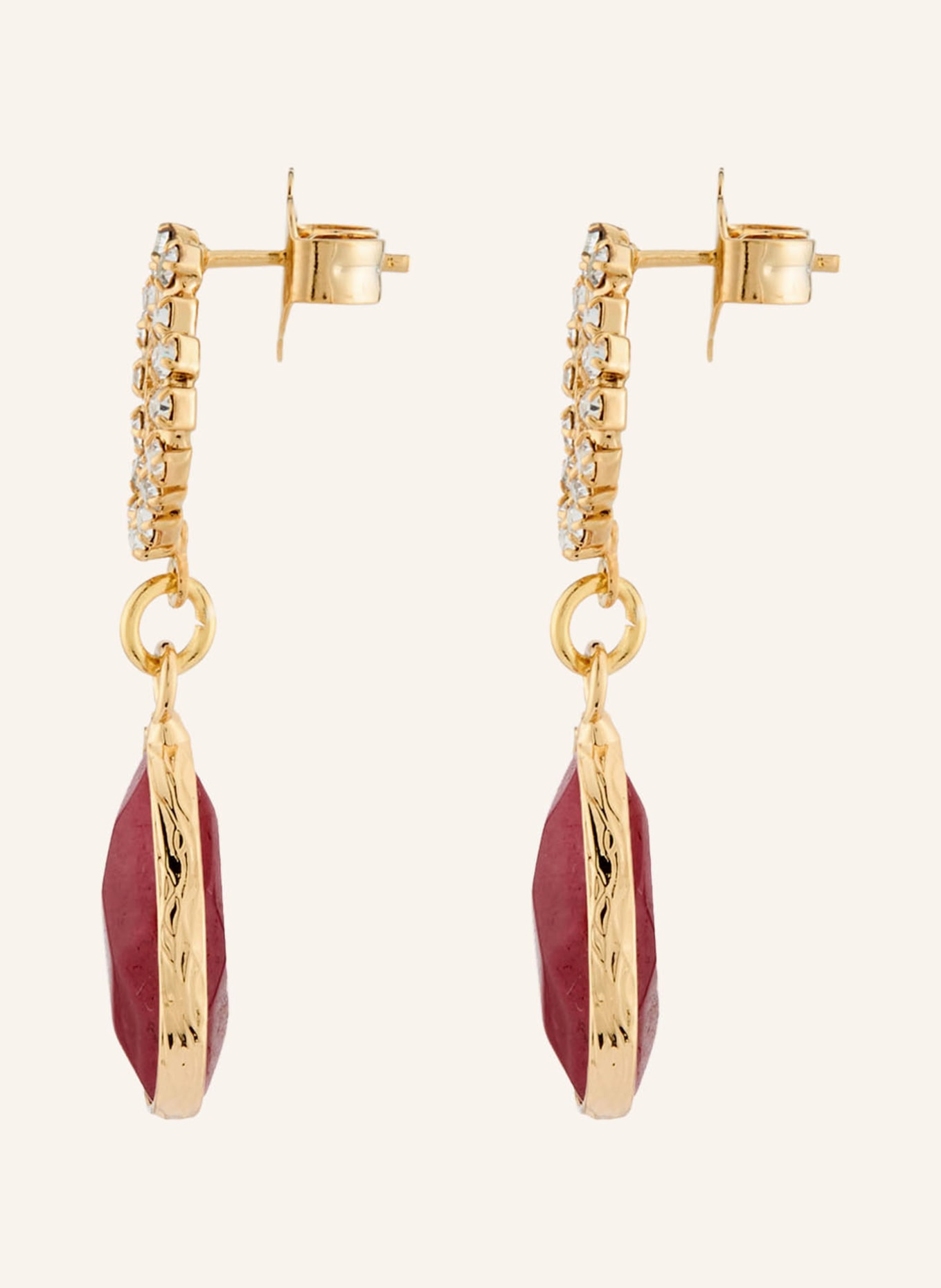 Seenberg kolczyki: ZŁOTY / SREBRNY / CIEMNOCZERWONY