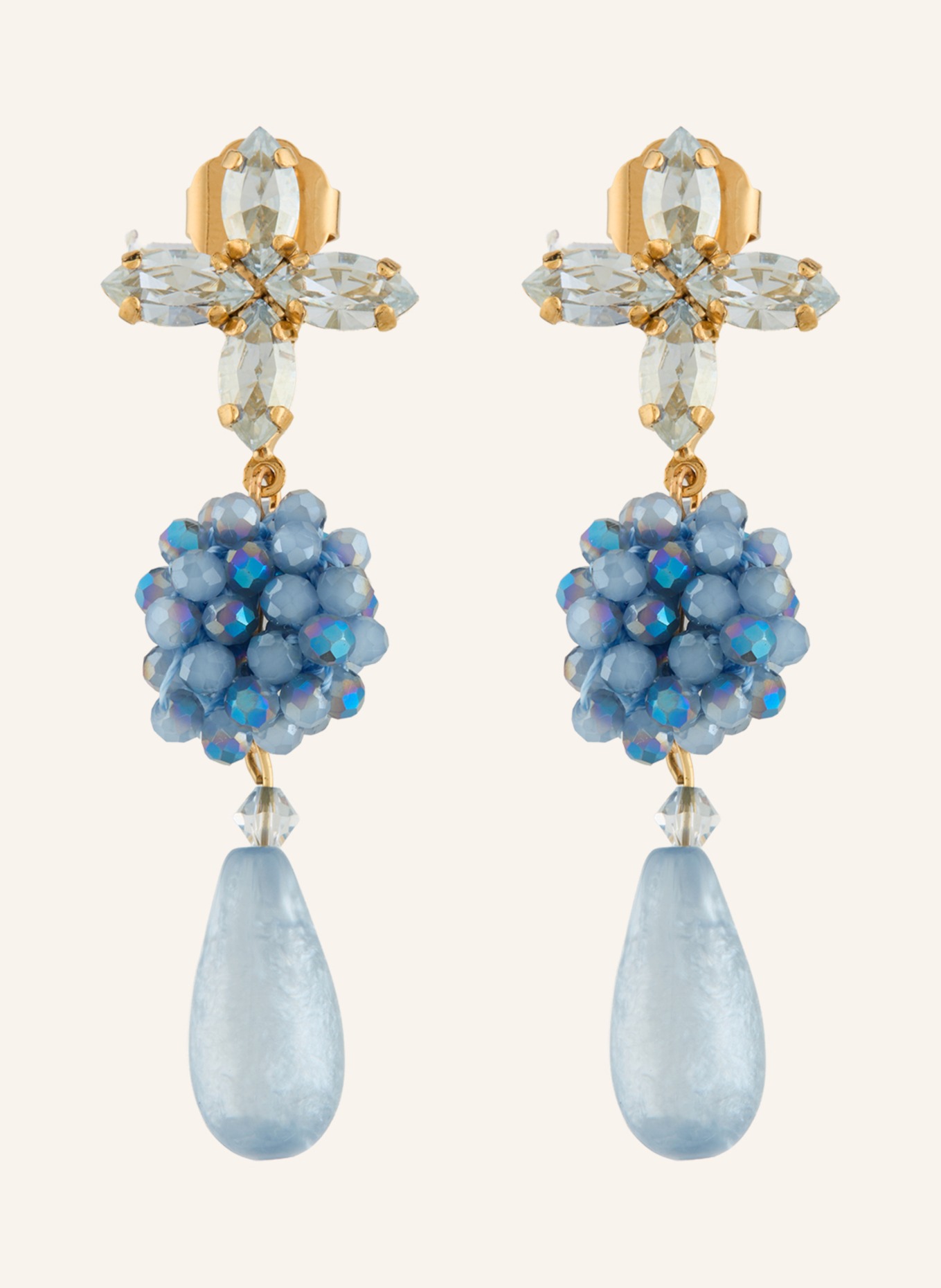 Seenberg kolczyki: JASNONIEBIESKI / ZŁOTY