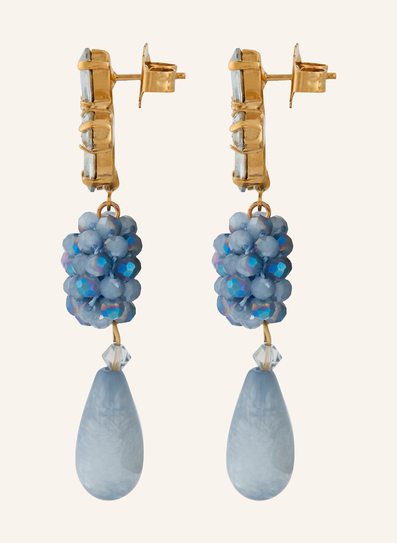 Seenberg kolczyki: JASNONIEBIESKI / ZŁOTY