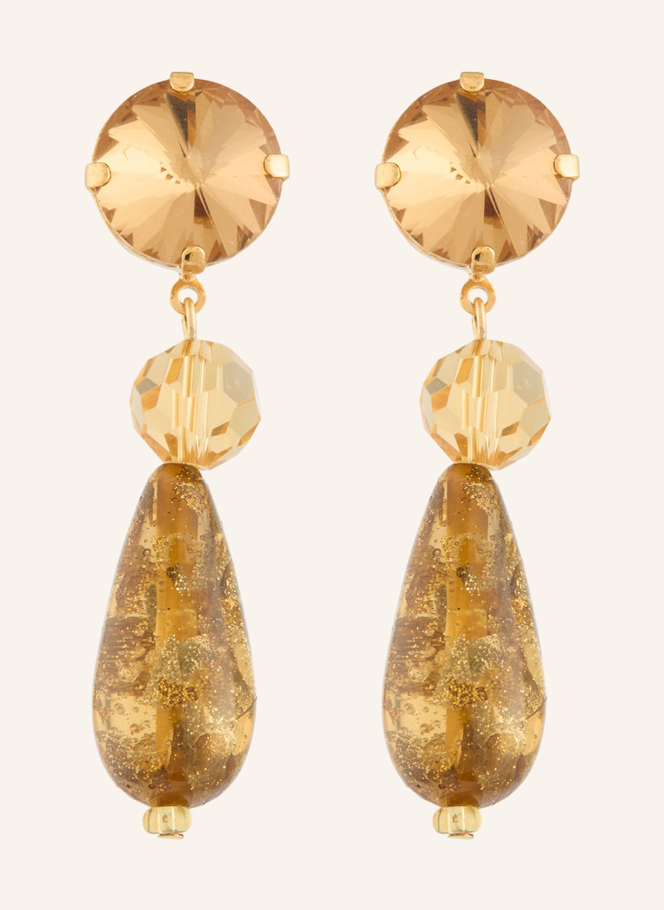 Seenberg kolczyki: ZŁOTY / CIEMNOPOMARAŃCZOWY