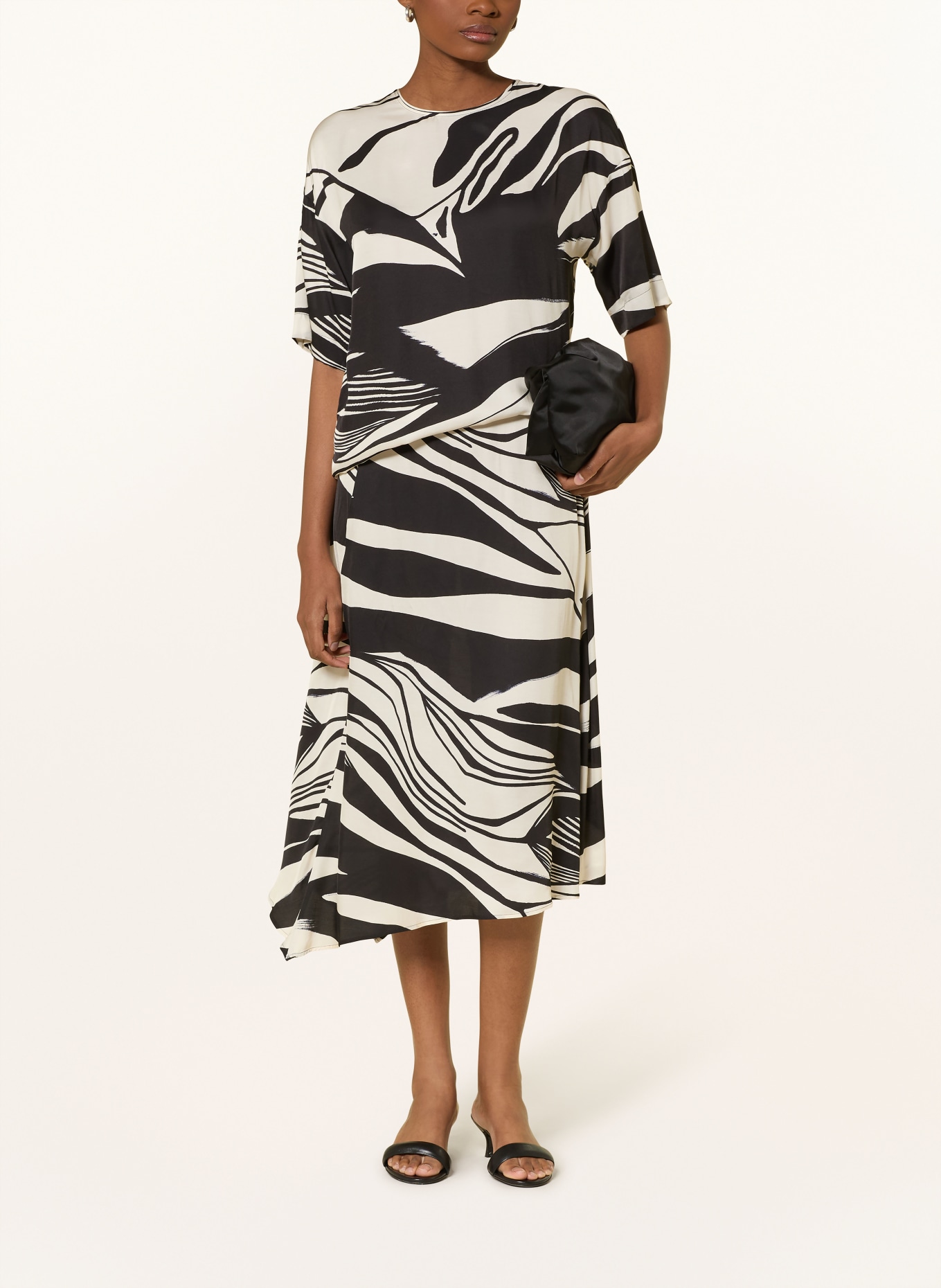 ELENA MIRO Rock: SCHWARZ / ECRU