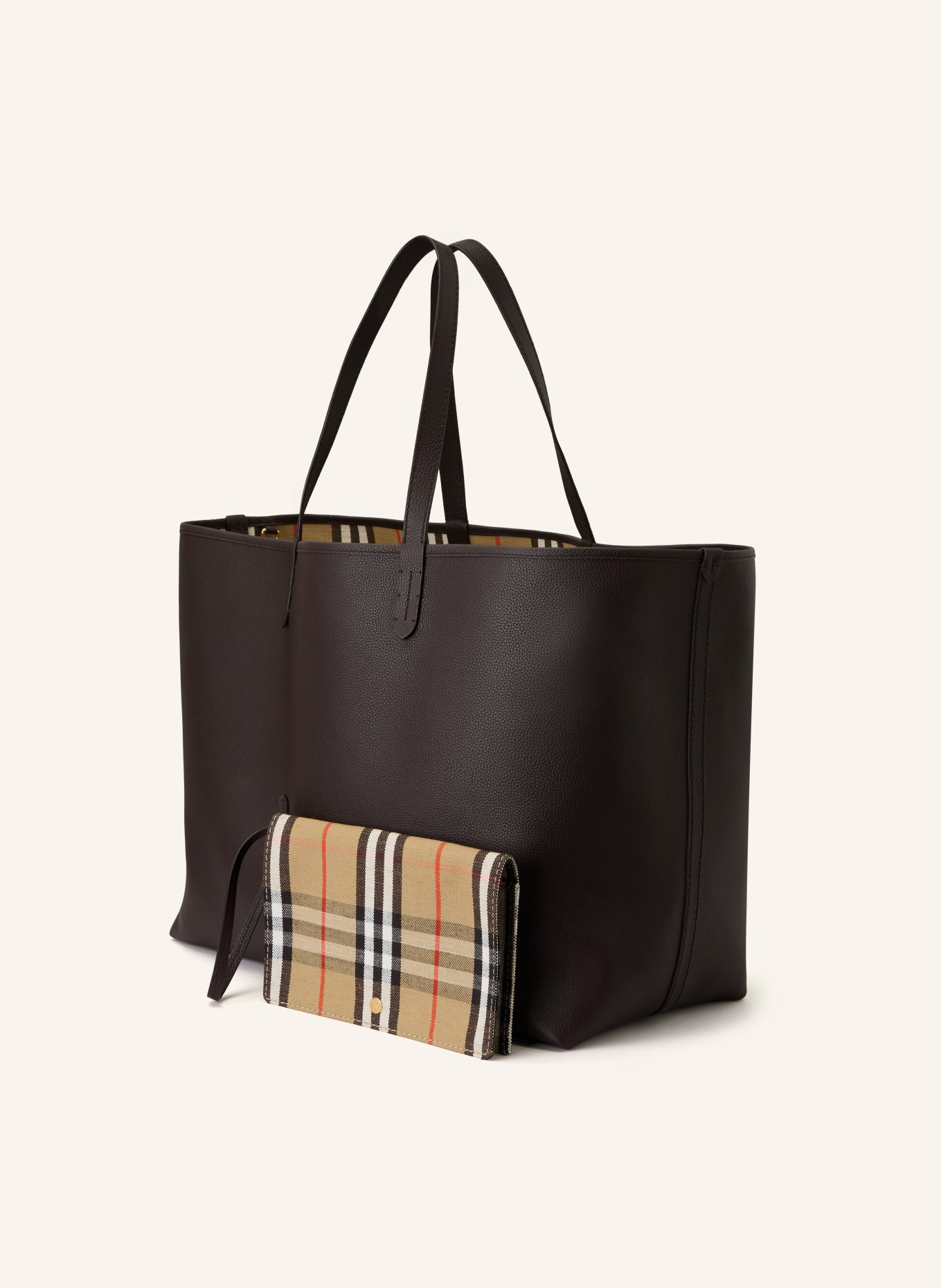 BURBERRY Shopper: DUNKELBRAUN / GOLD