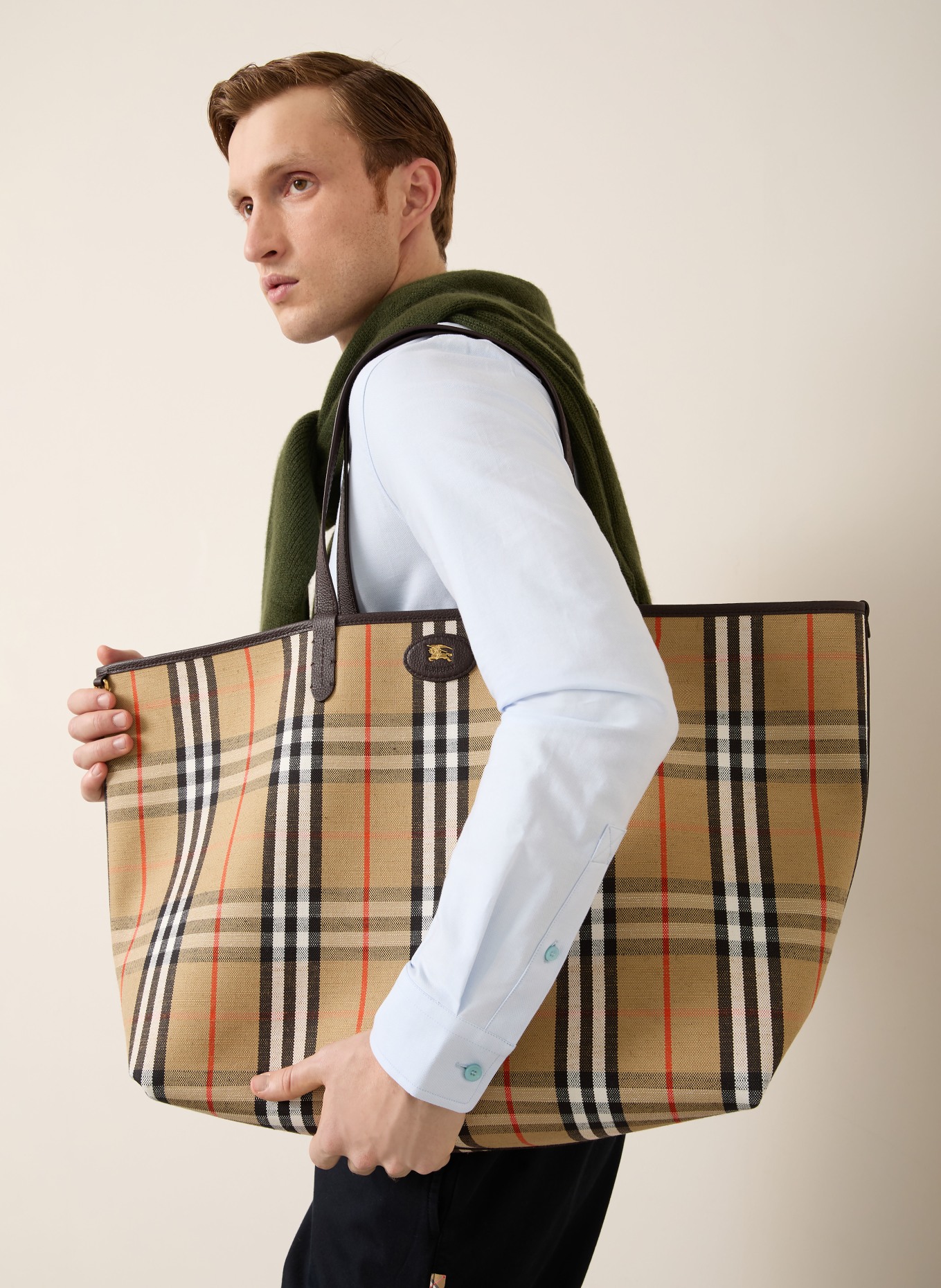 BURBERRY shopper: DARK BROWN / GOLD