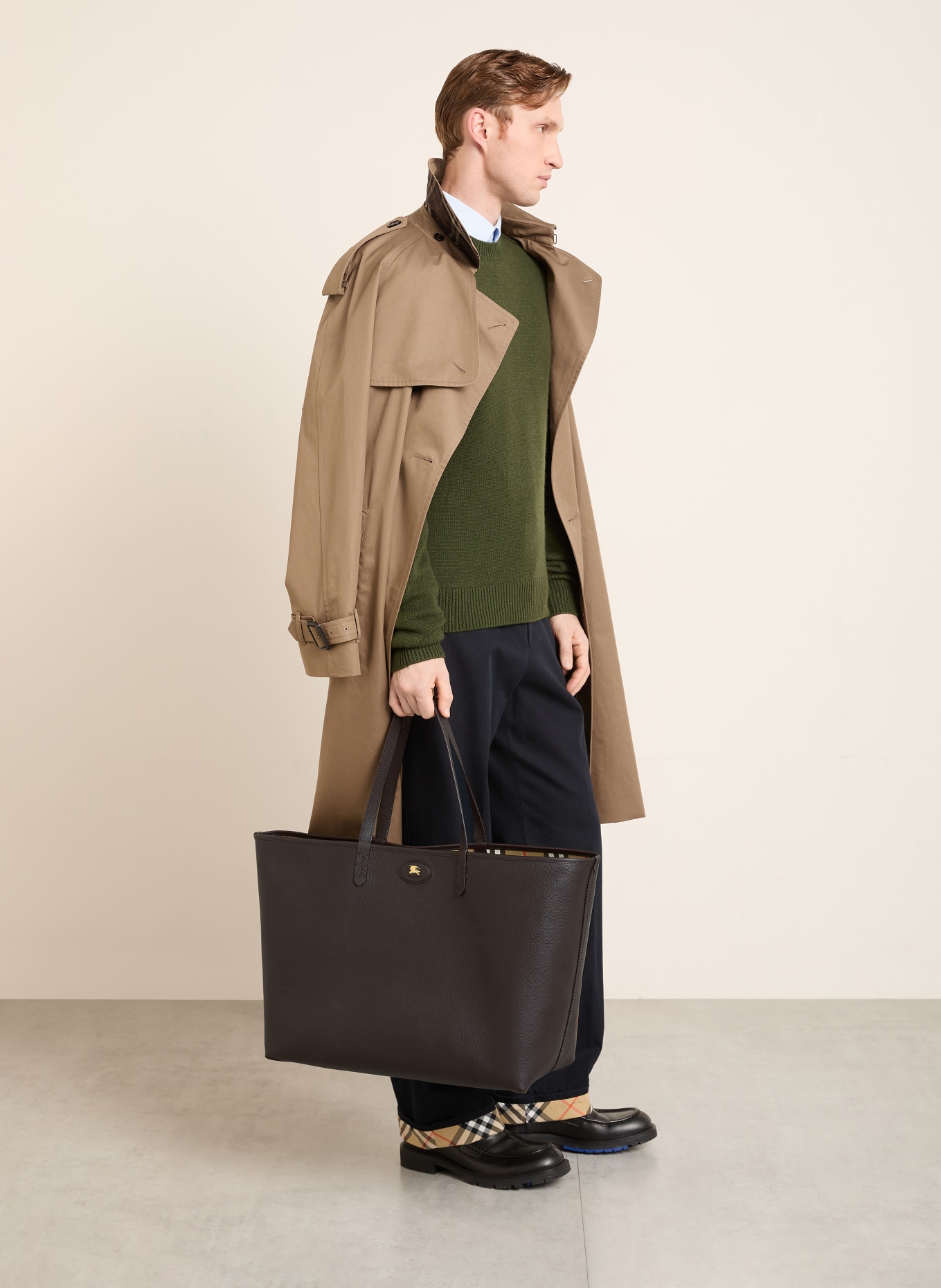 BURBERRY shopper: DARK BROWN / GOLD